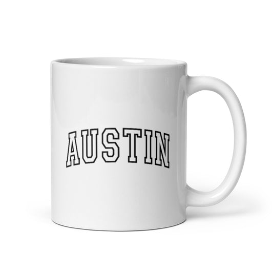Austin White glossy mug