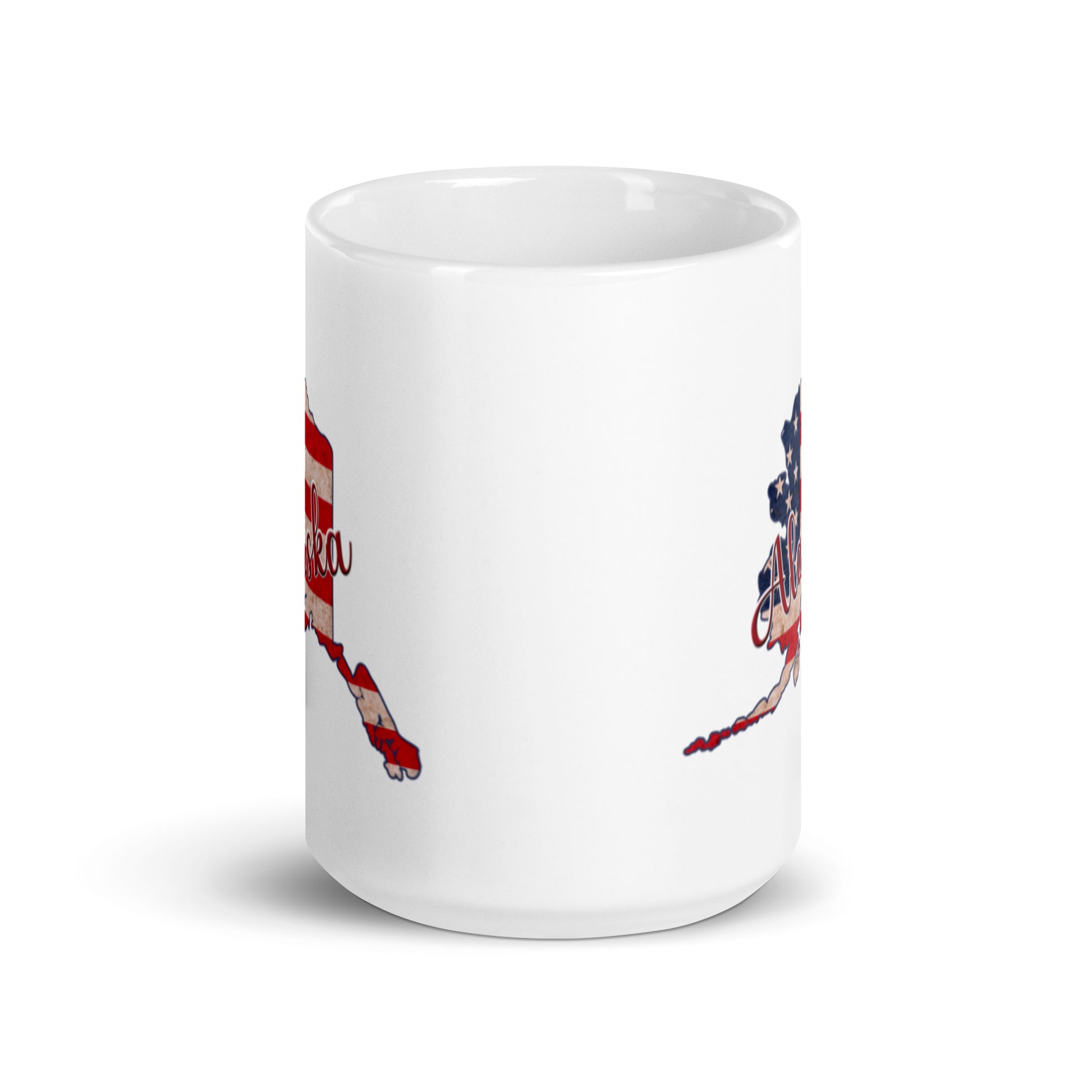 Alaska US Flag White Glossy Ceramic Mug