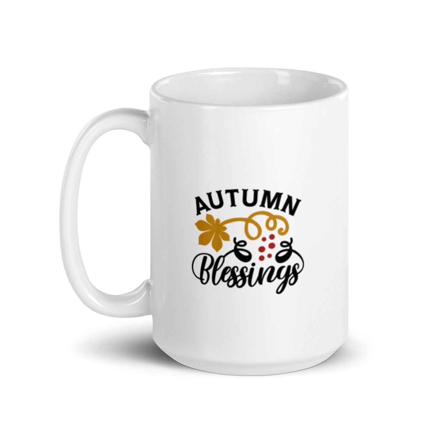 Autumn Blessings White glossy mug