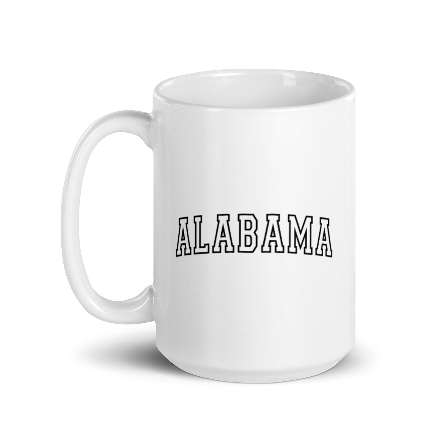 Alabama Varsity Letters White glossy mug