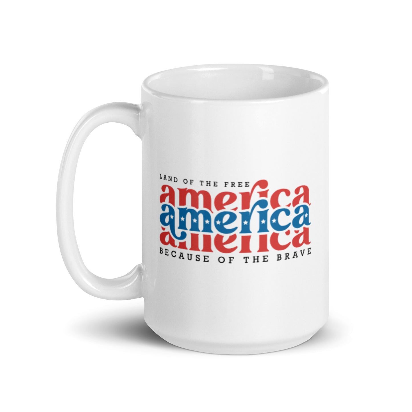 America Land of the Free White glossy mug