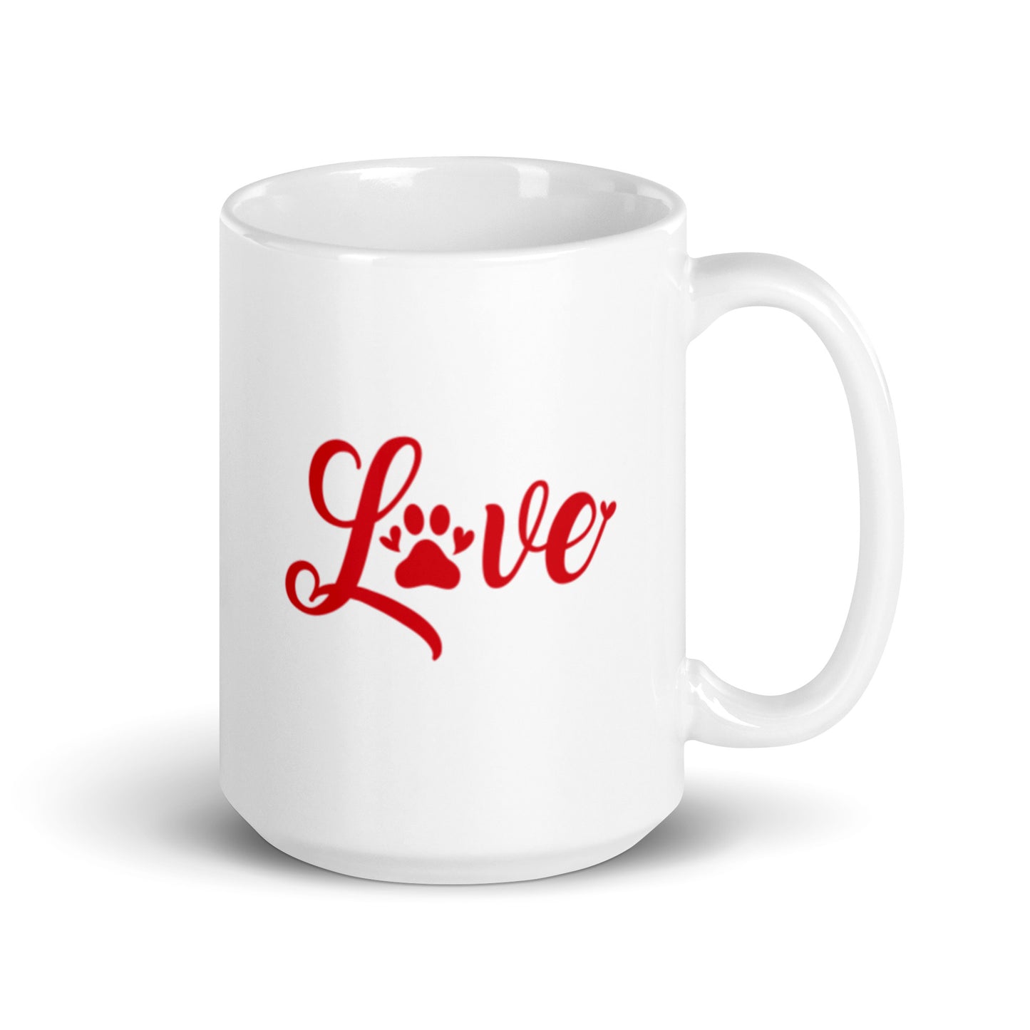 Love White glossy mug