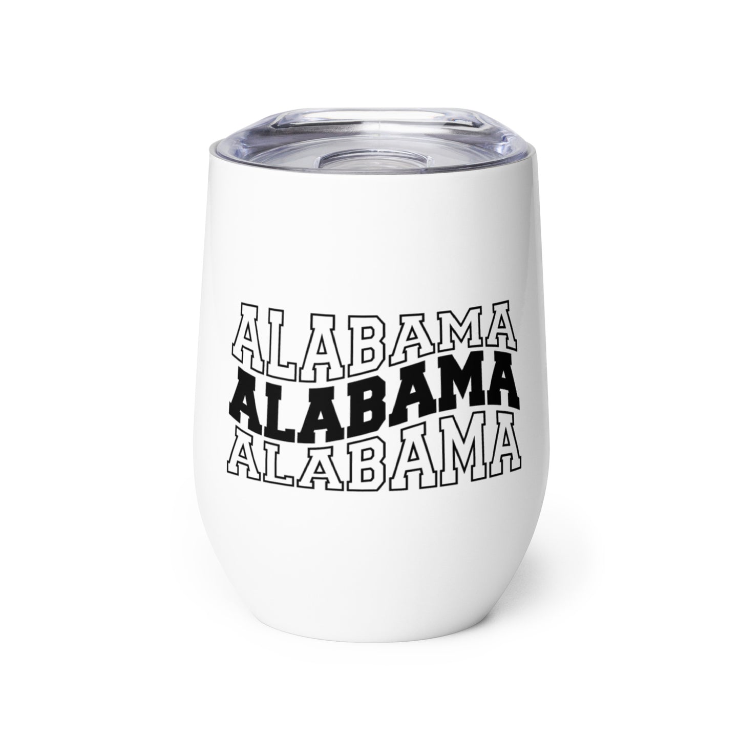 Alabama Wavy Letters Wine tumbler