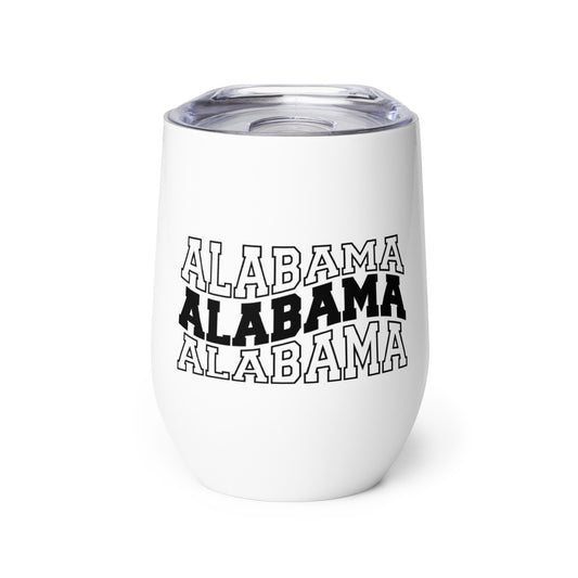 Alabama Wavy Letters Wine tumbler