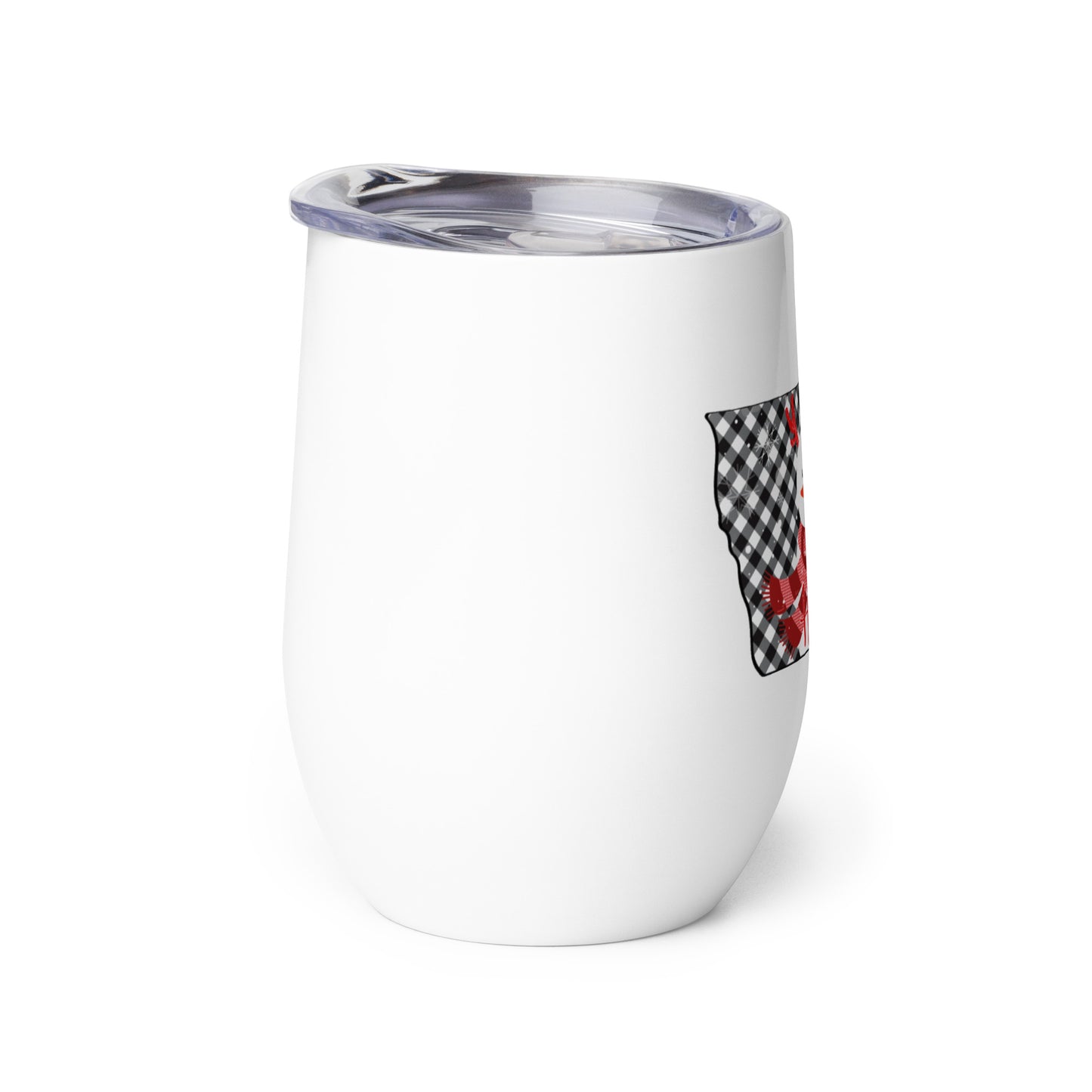 Iowa Gingham Snowman Wine tumbler