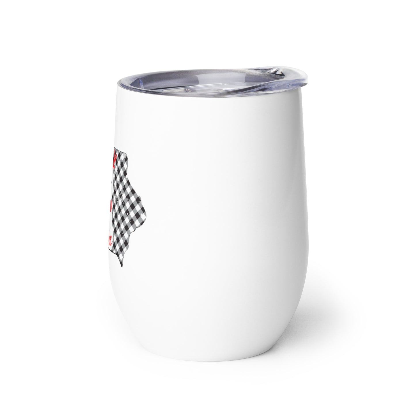 Iowa Gingham Snowman Wine tumbler
