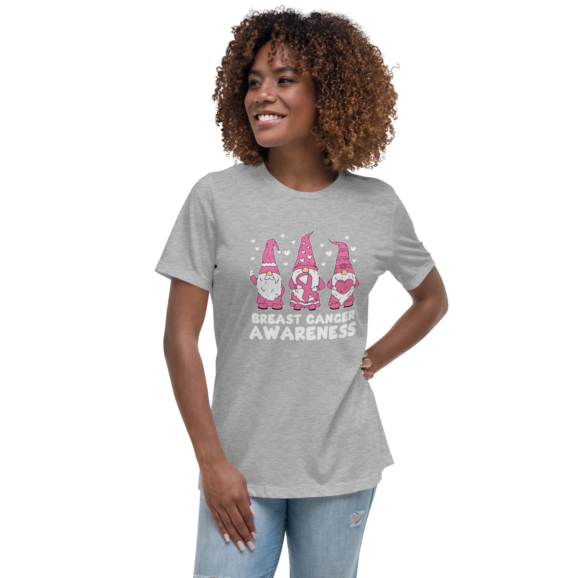 Breast Cancer Awareness Gnomes Womens Tshirt
