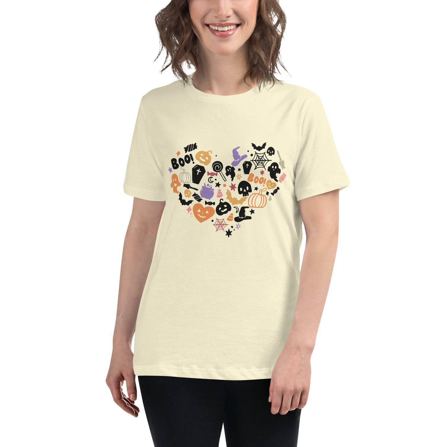Halloween Heart Women's Relaxed T-shirt Tee Tshirt