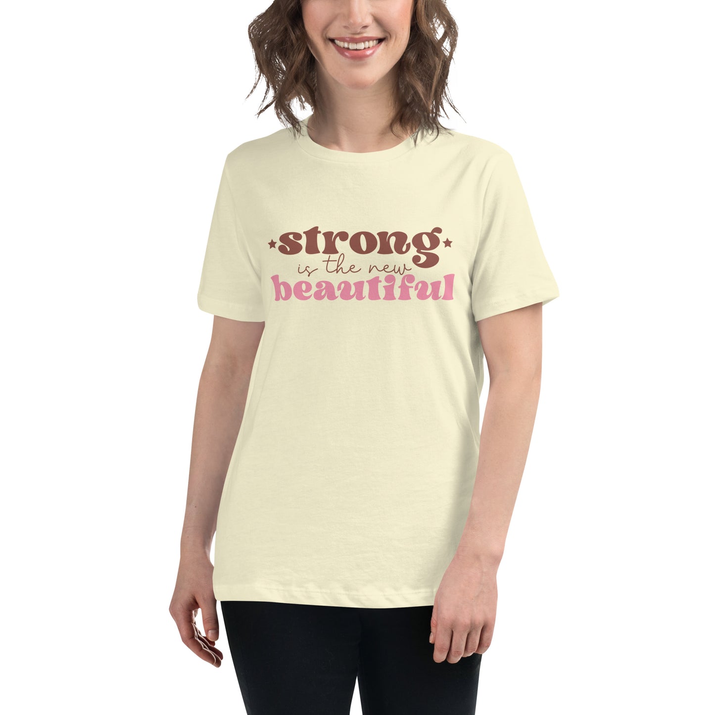 Strong is the New Beautiful Breast Cancer Awareness Women's Relaxed T-Shirt Tee Tshirt