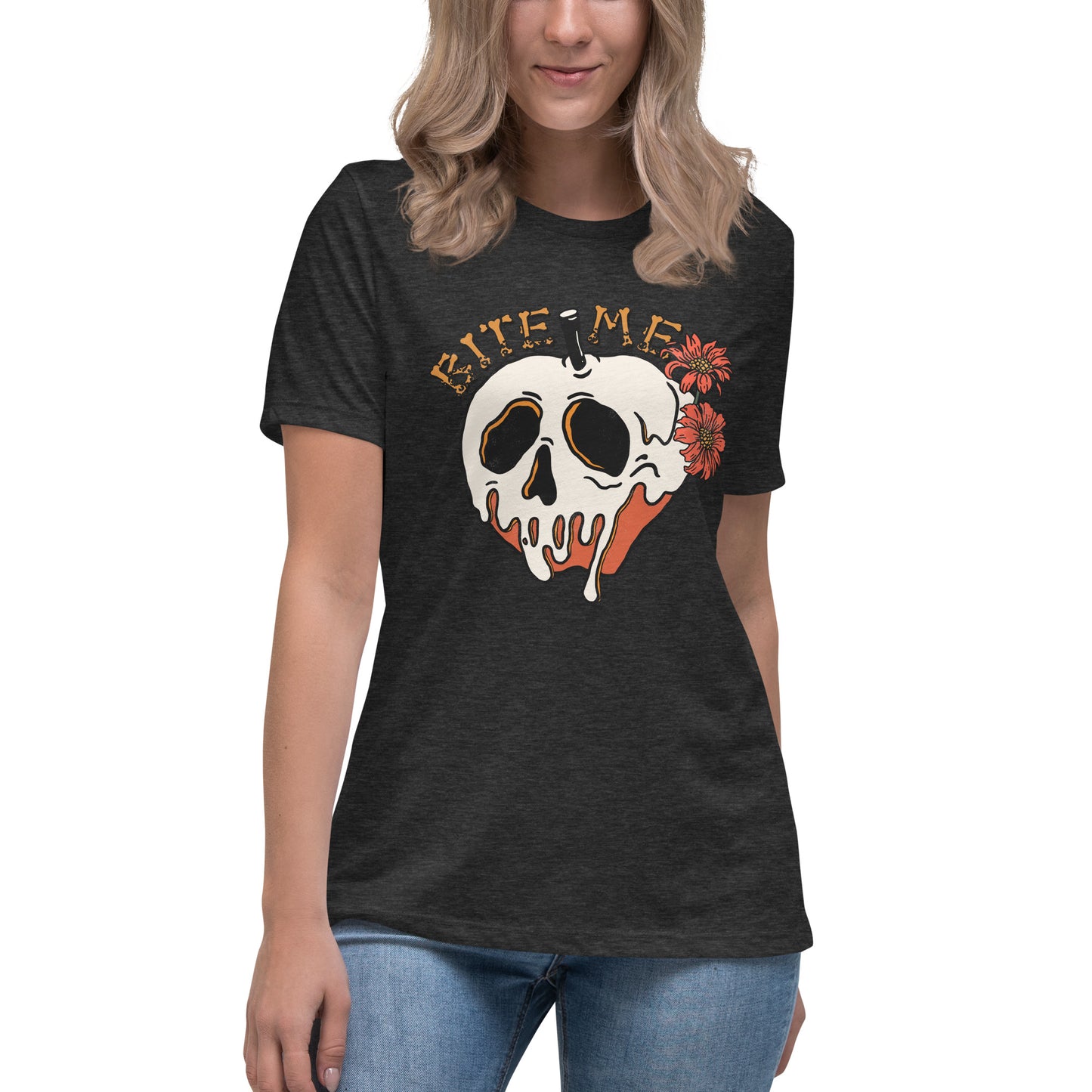 Bite Me Halloween Women's Relaxed T-Shirt Tee Tshirt