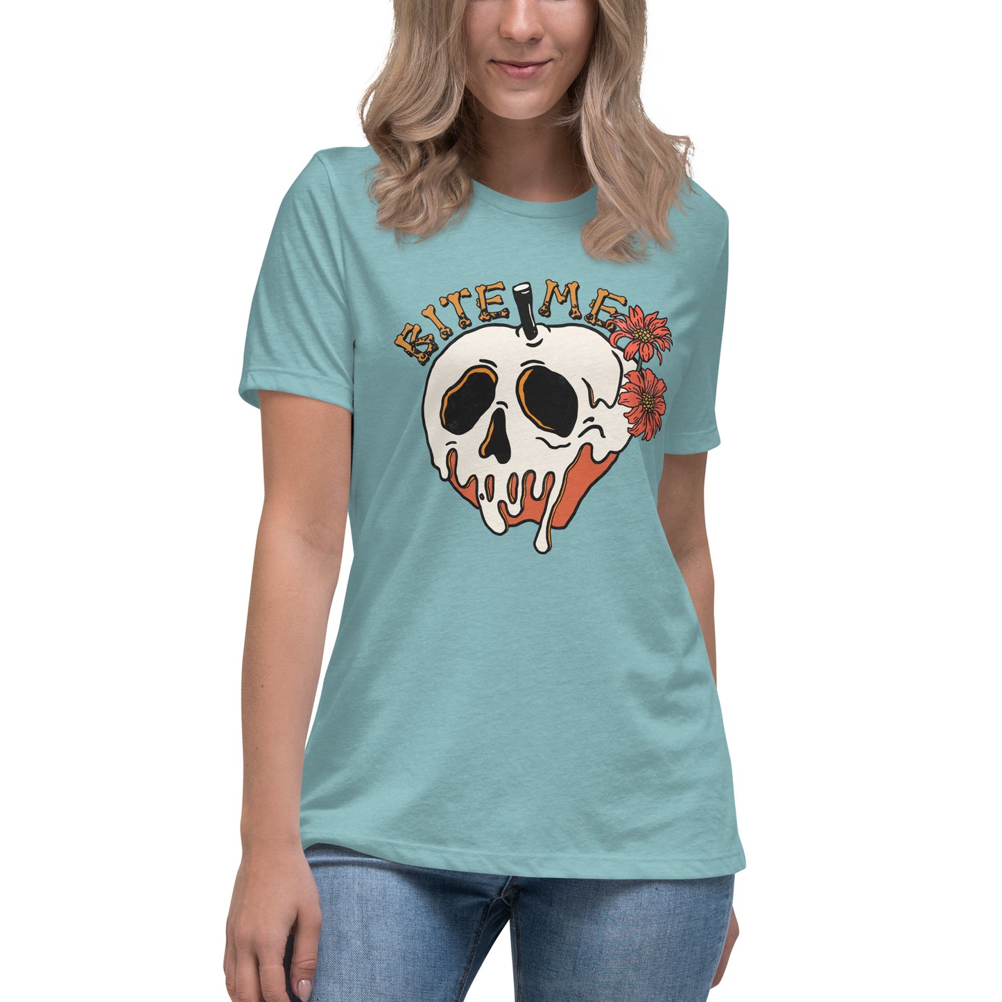 Bite Me Halloween Women's Relaxed T-Shirt Tee Tshirt