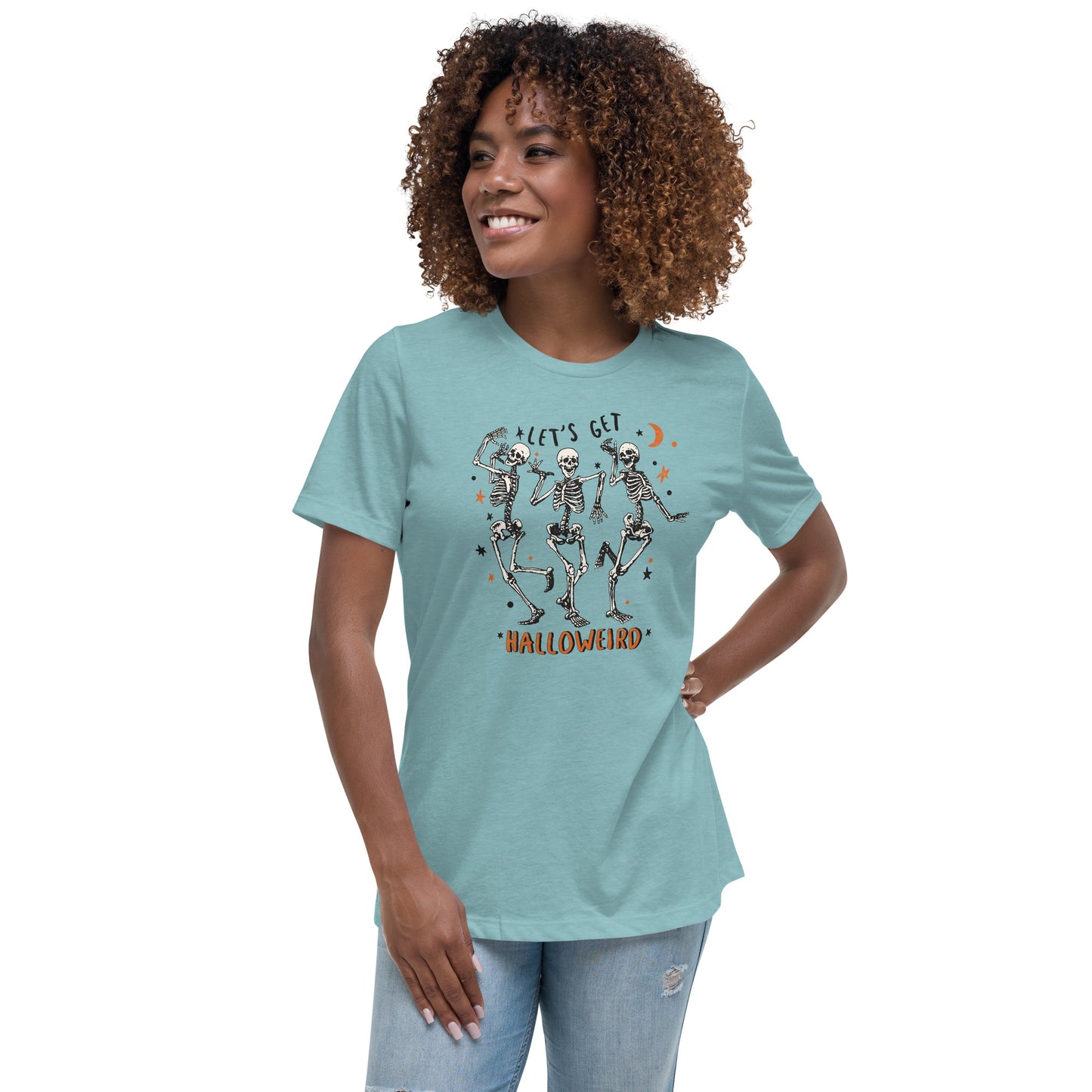 Halloween Let's Get Halloweird Women's Relaxed T-Shirt Tee Tshirt