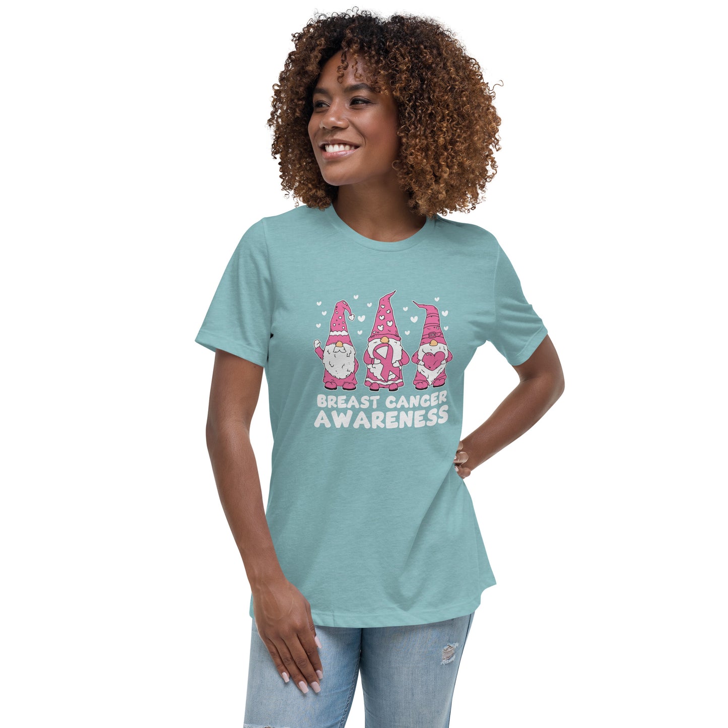 Breast Cancer Awareness Gnomes Womens Tshirt