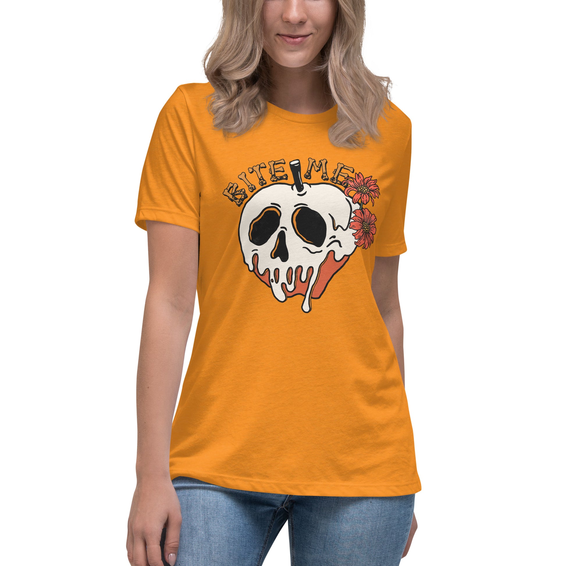 Bite Me Halloween Women's Relaxed T-Shirt Tee Tshirt