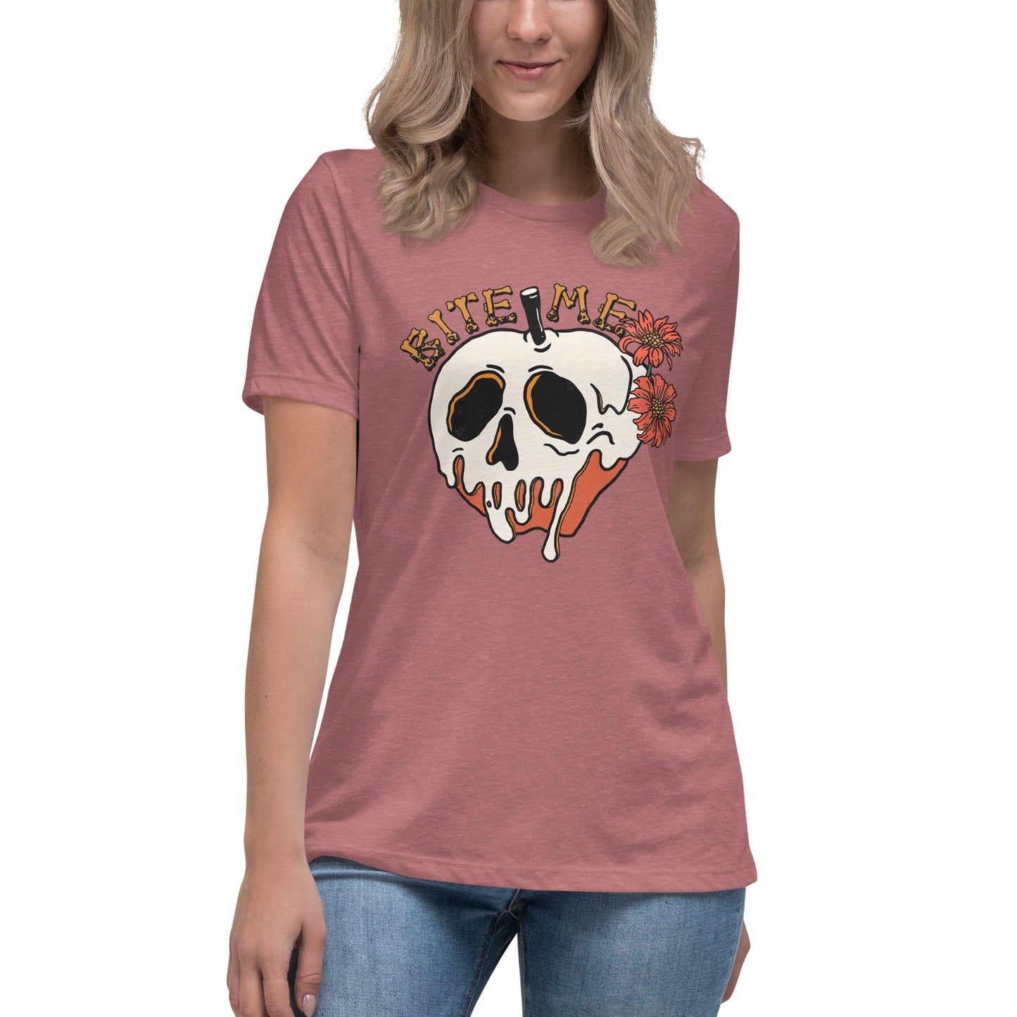 Bite Me Halloween Women's Relaxed T-Shirt Tee Tshirt