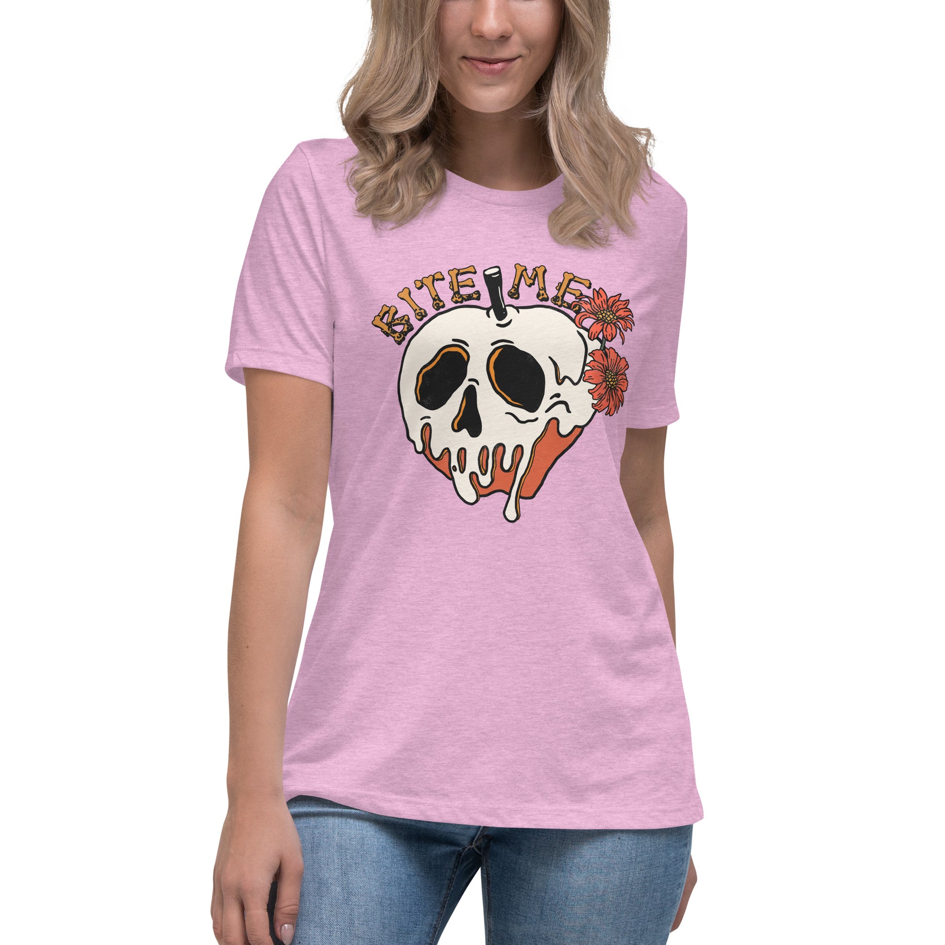 Bite Me Halloween Women's Relaxed T-Shirt Tee Tshirt