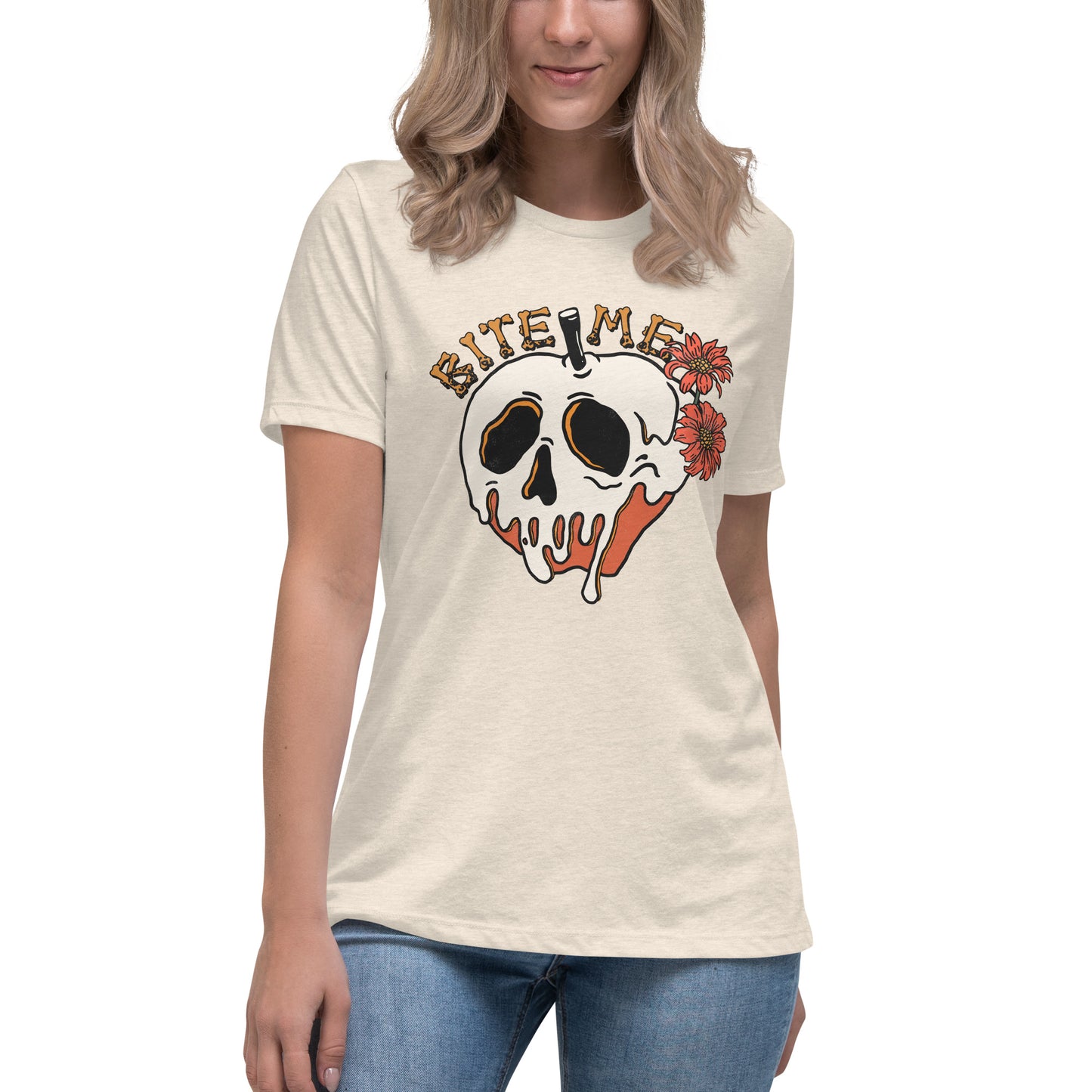 Bite Me Halloween Women's Relaxed T-Shirt Tee Tshirt