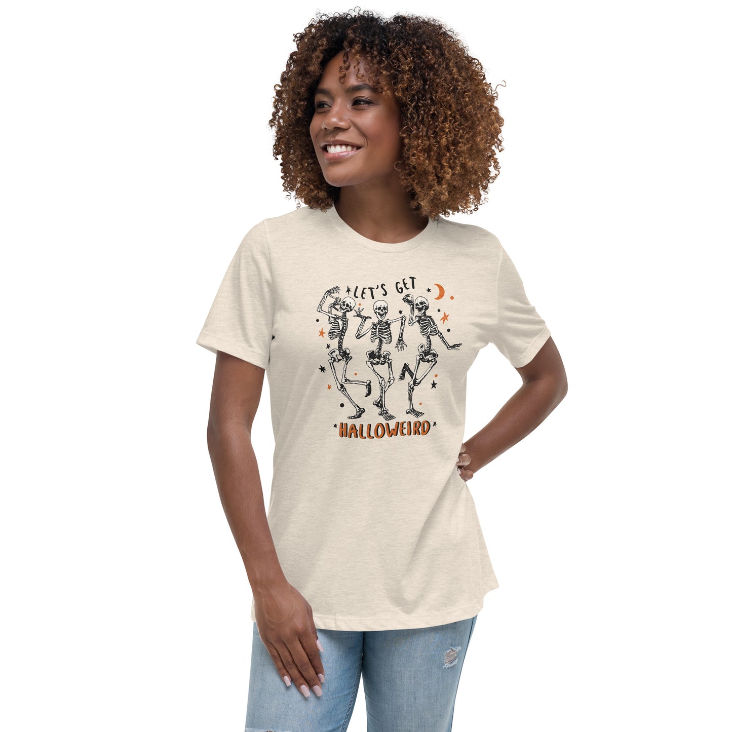Halloween Let's Get Halloweird Women's Relaxed T-Shirt Tee Tshirt