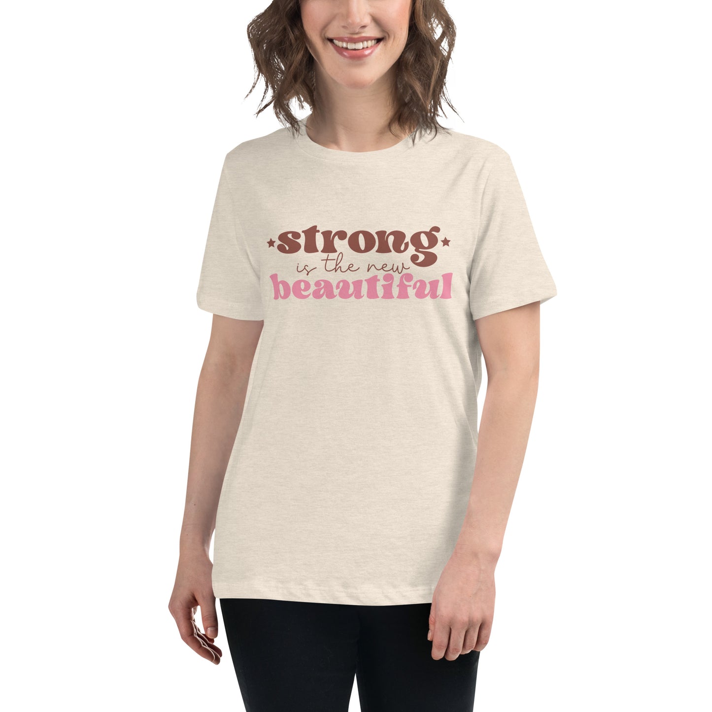Strong is the New Beautiful Breast Cancer Awareness Women's Relaxed T-Shirt Tee Tshirt