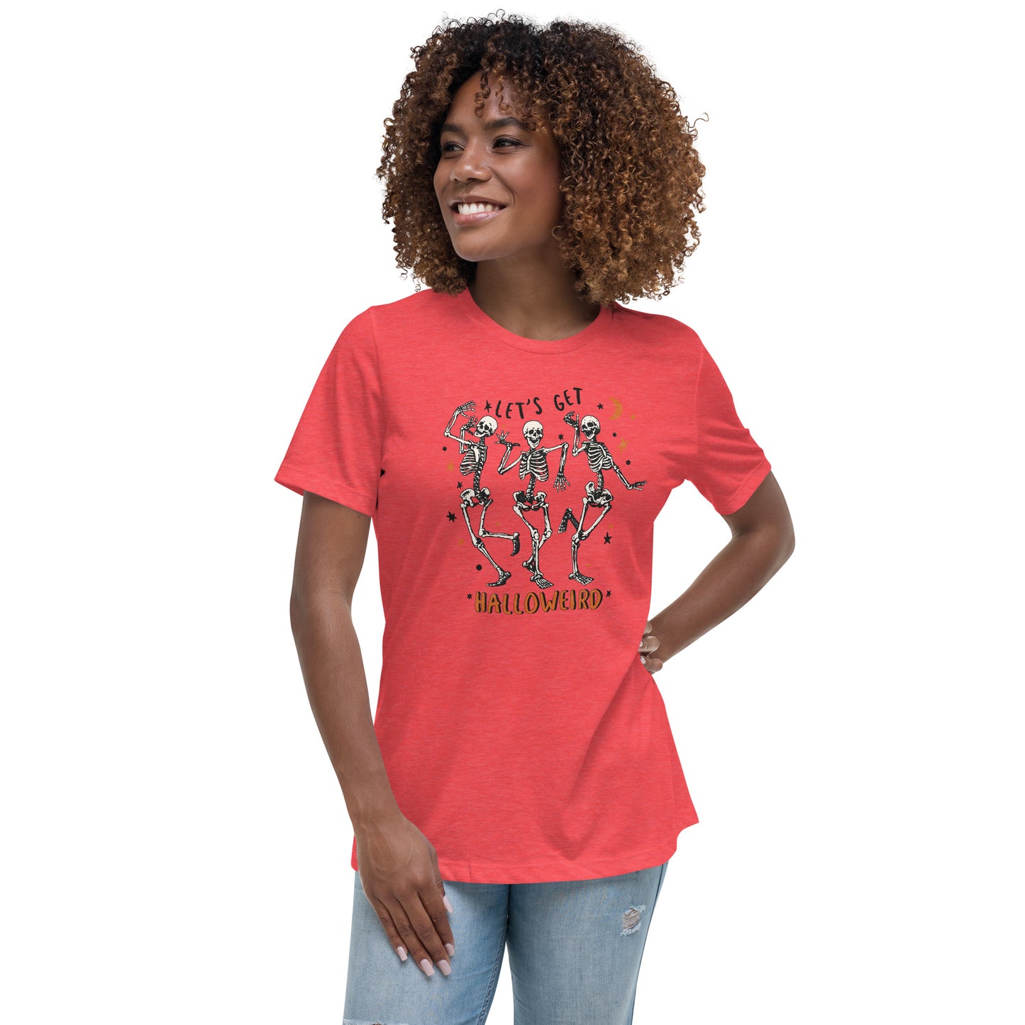 Halloween Let's Get Halloweird Women's Relaxed T-Shirt Tee Tshirt
