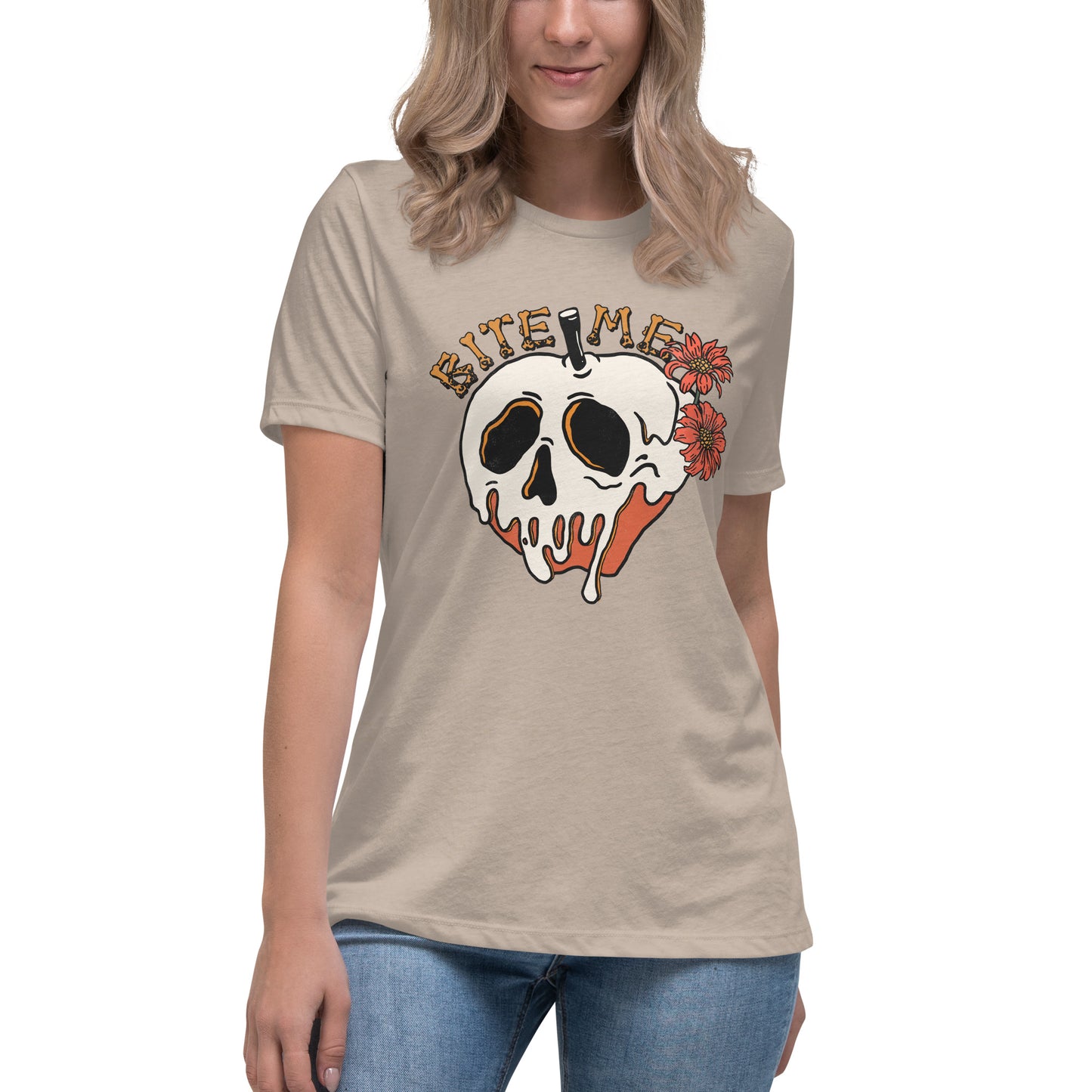 Bite Me Halloween Women's Relaxed T-Shirt Tee Tshirt