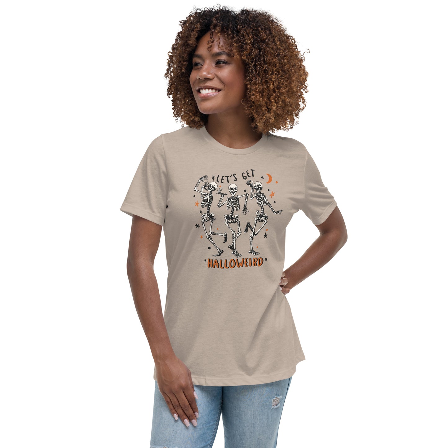 Halloween Let's Get Halloweird Women's Relaxed T-Shirt Tee Tshirt