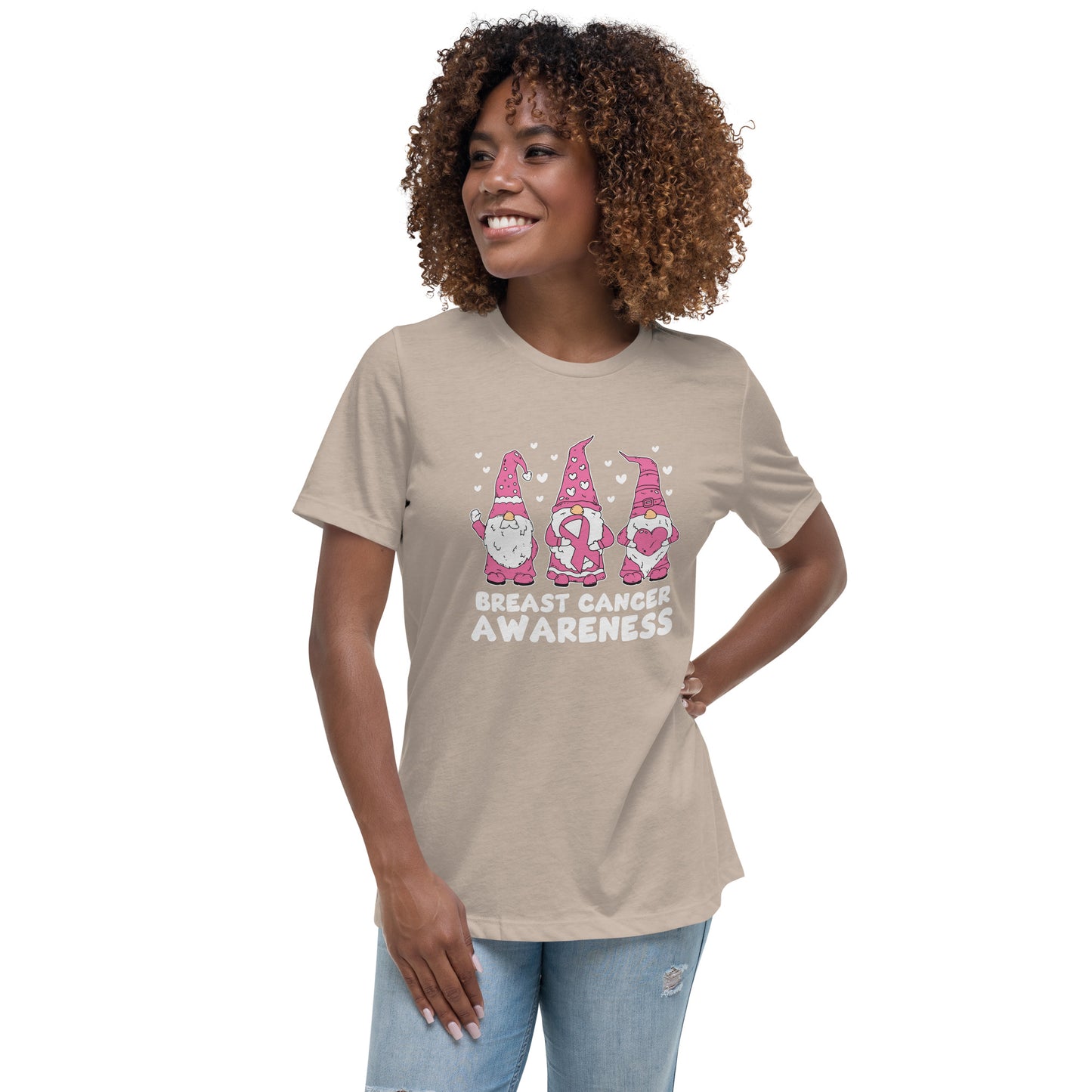 Breast Cancer Awareness Gnomes Womens Tshirt