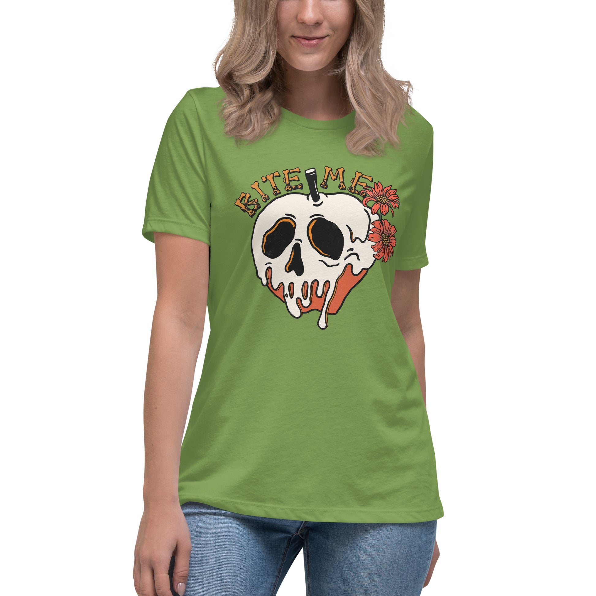 Bite Me Halloween Women's Relaxed T-Shirt Tee Tshirt