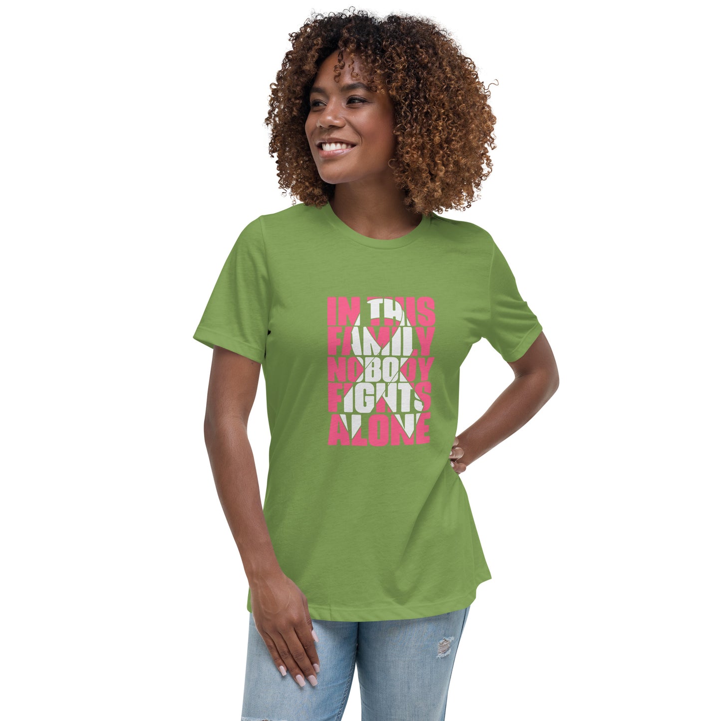 In This Family Nobody Fights Alone Women's Relaxed T-Shirt