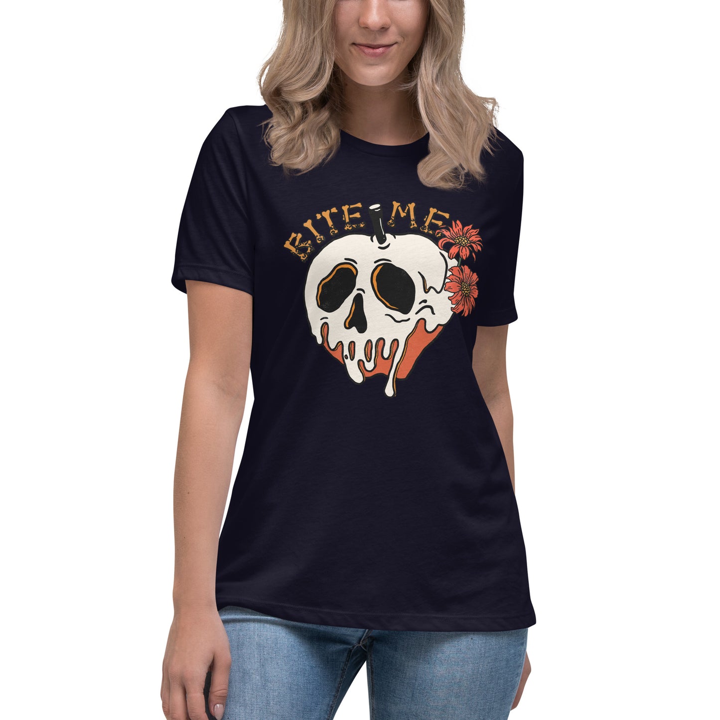 Bite Me Halloween Women's Relaxed T-Shirt Tee Tshirt