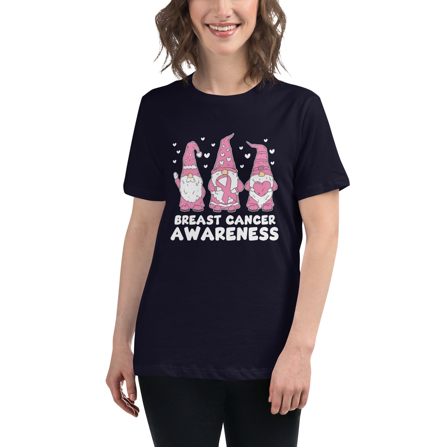 Breast Cancer Awareness Gnomes Womens Tshirt