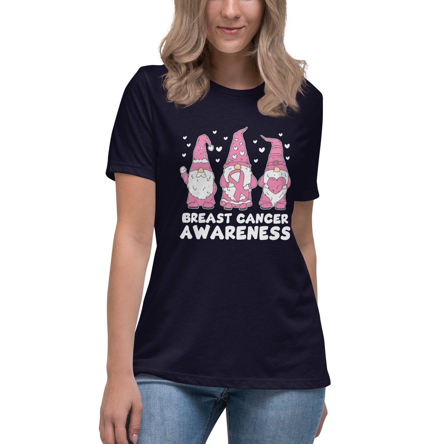 Breast Cancer Awareness Gnomes Womens Tshirt