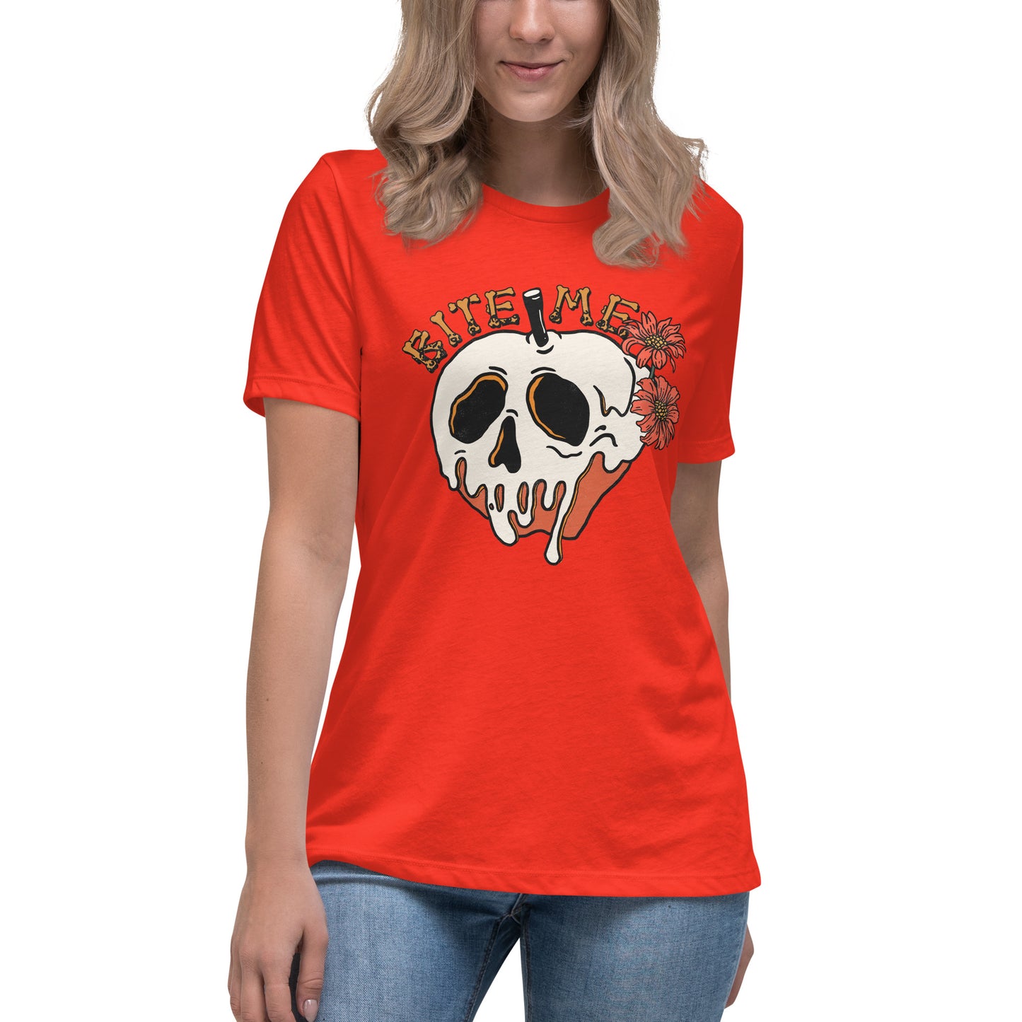 Bite Me Halloween Women's Relaxed T-Shirt Tee Tshirt
