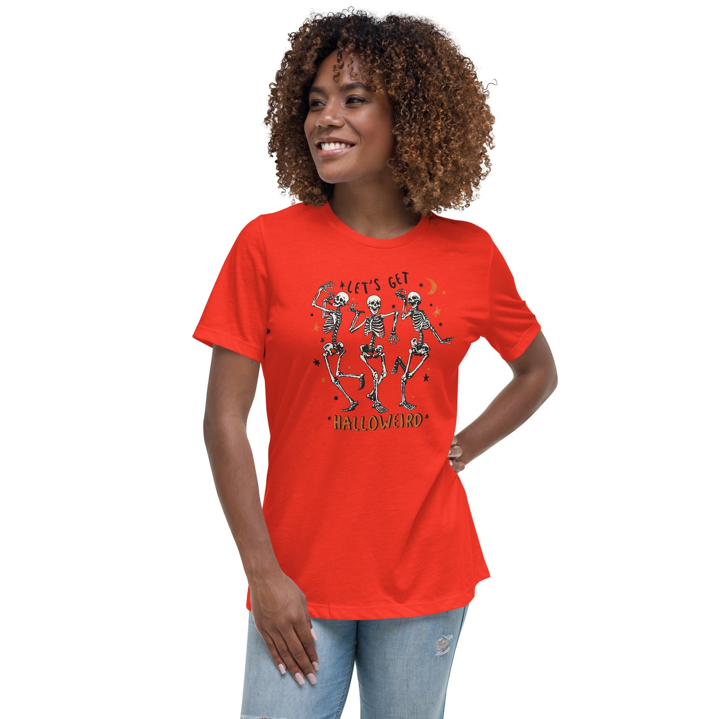 Halloween Let's Get Halloweird Women's Relaxed T-Shirt Tee Tshirt