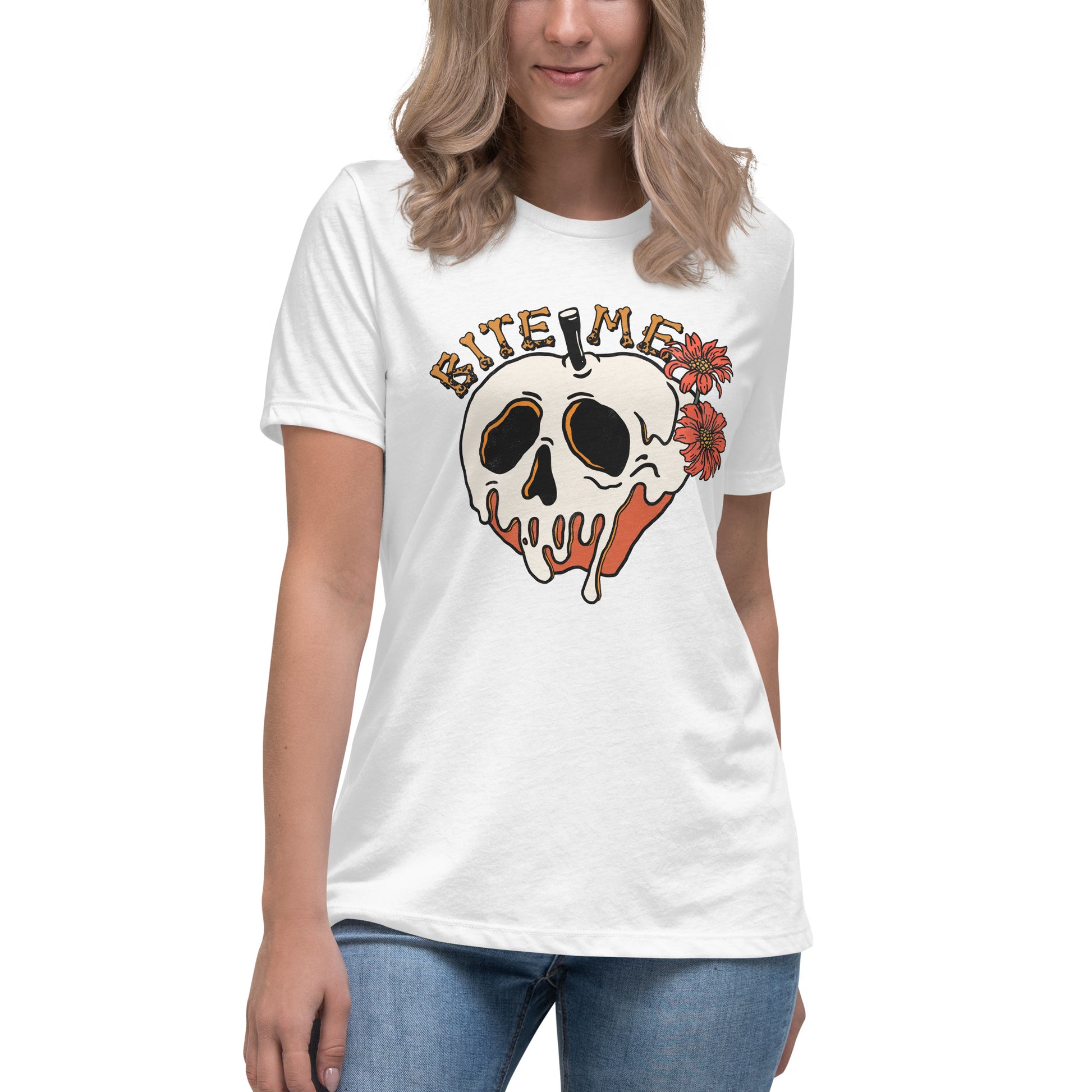 Bite Me Halloween Women's Relaxed T-Shirt Tee Tshirt