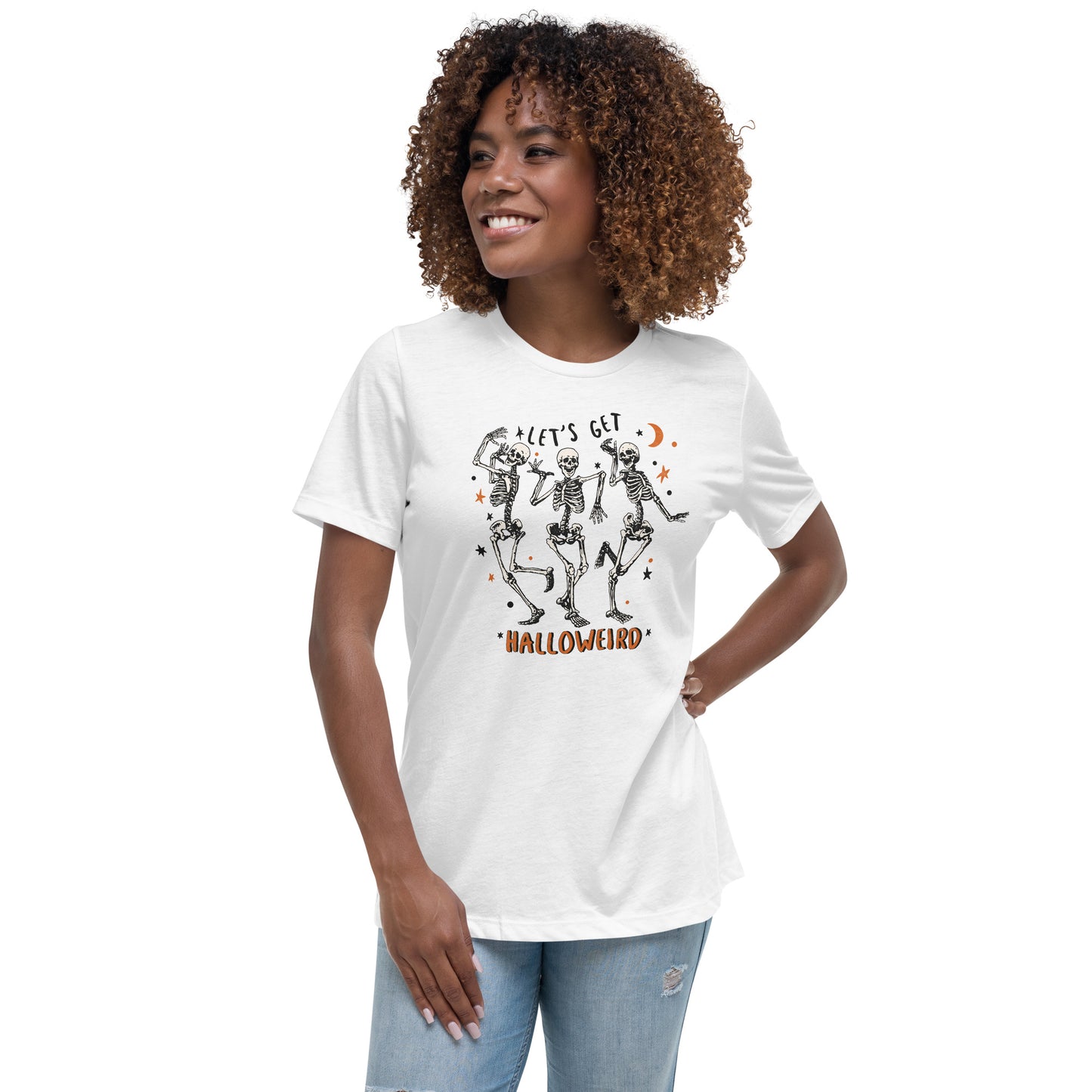 Halloween Let's Get Halloweird Women's Relaxed T-Shirt Tee Tshirt