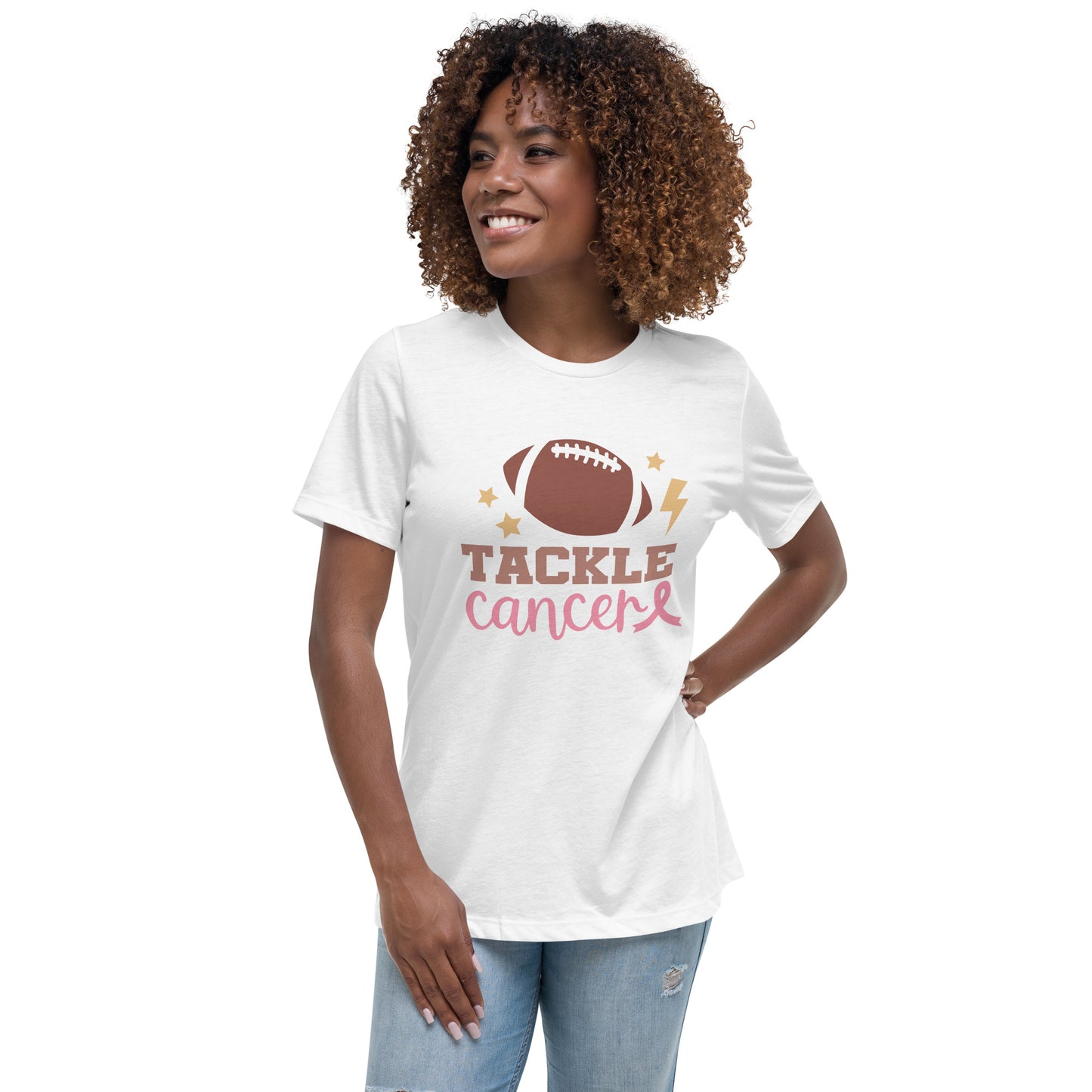 Tackle Cancer Women's Relaxed T-Shirt Tee Tshirt