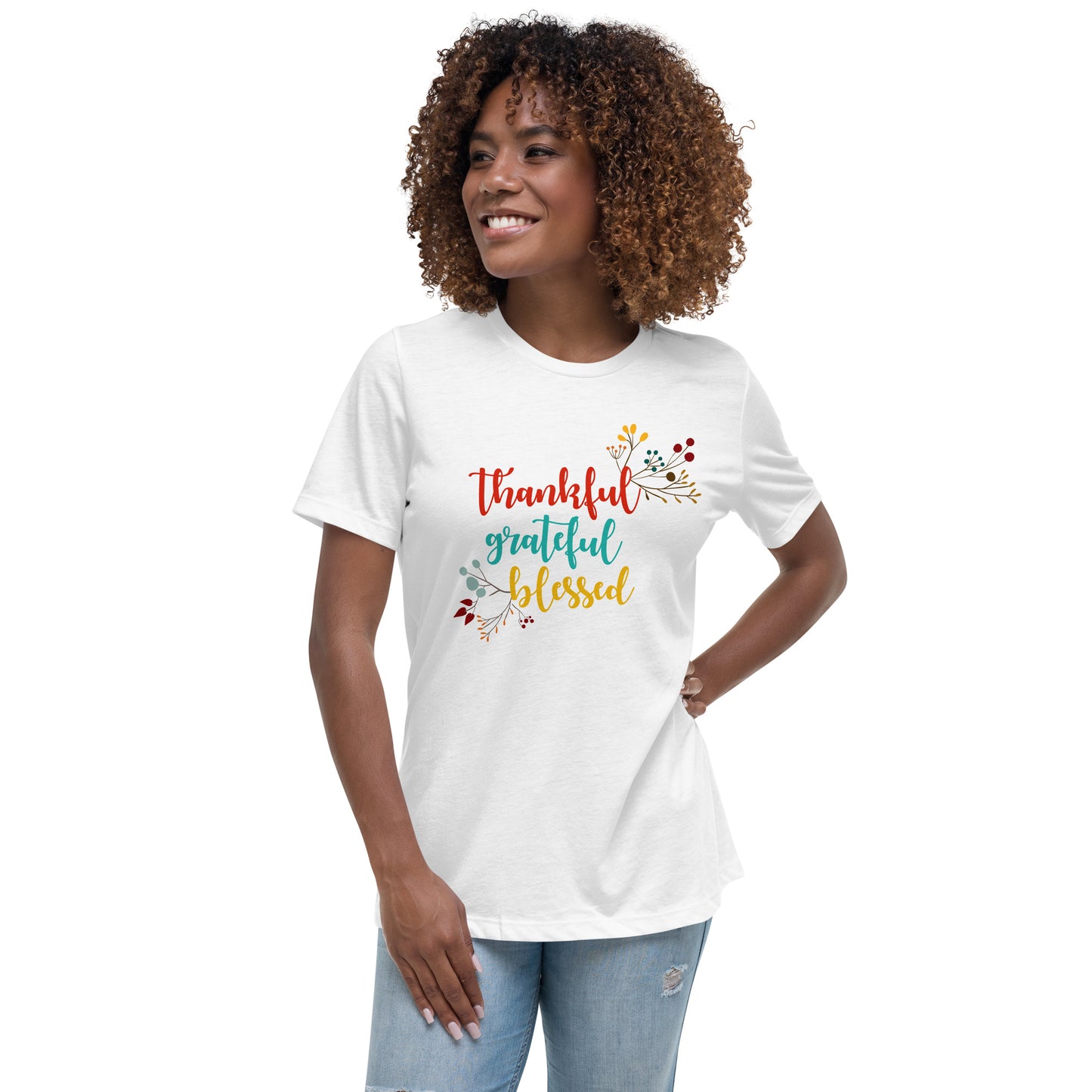 Thankful Grateful Blessed Women's Relaxed T-Shirt