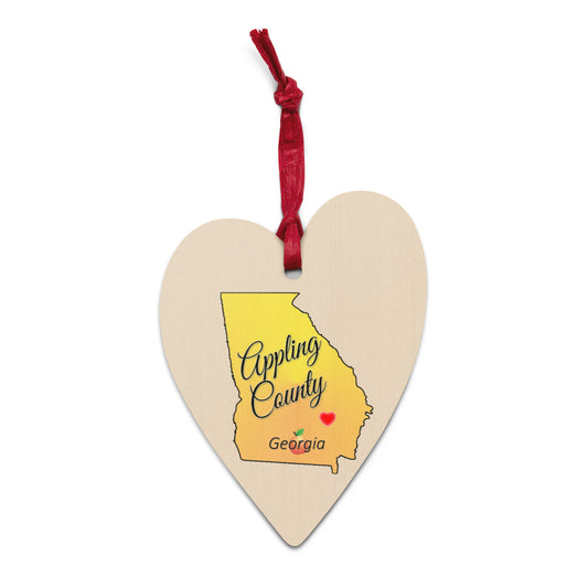 Appling County Georgia Heart Wooden ornaments