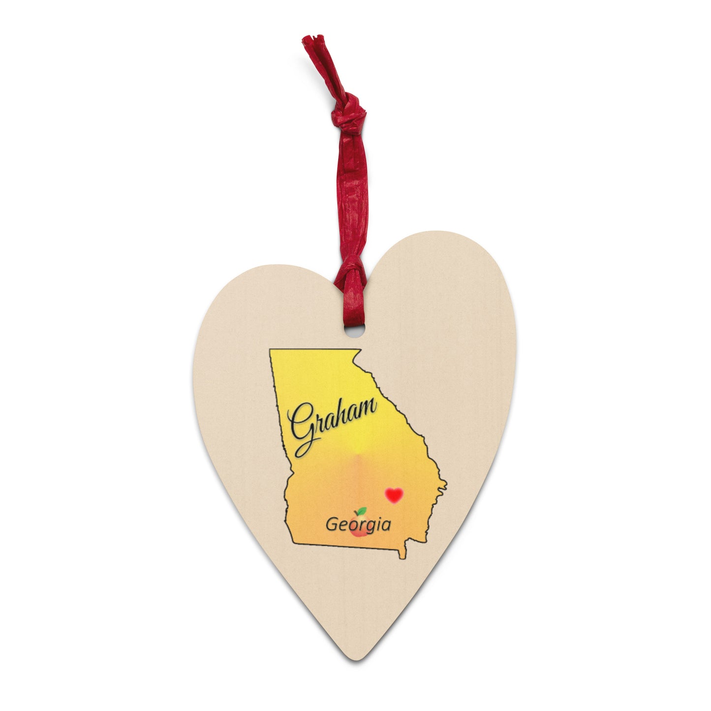 Graham Georgia Heart Wooden ornaments