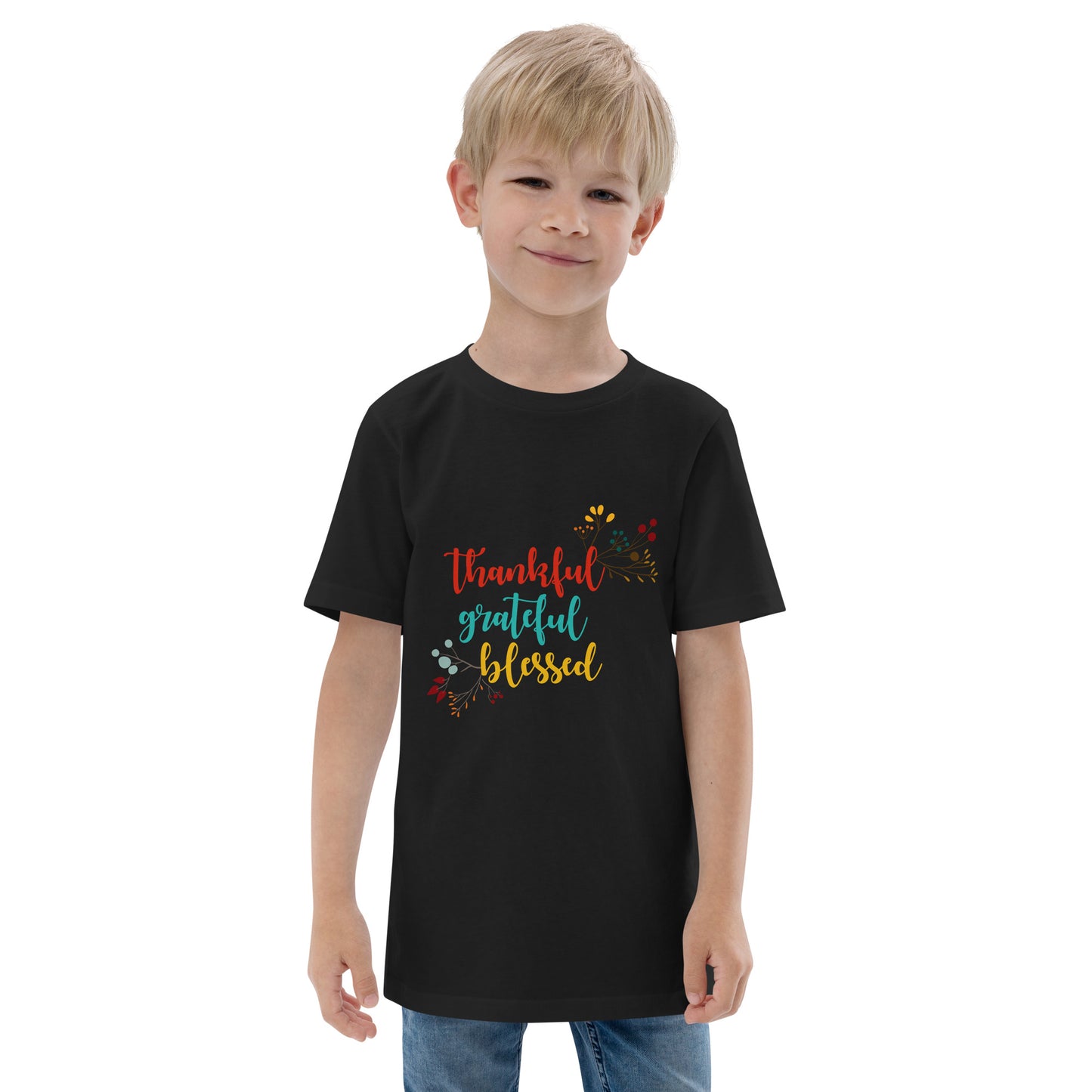 Thankful Grateful Blessed Youth jersey t-shirt