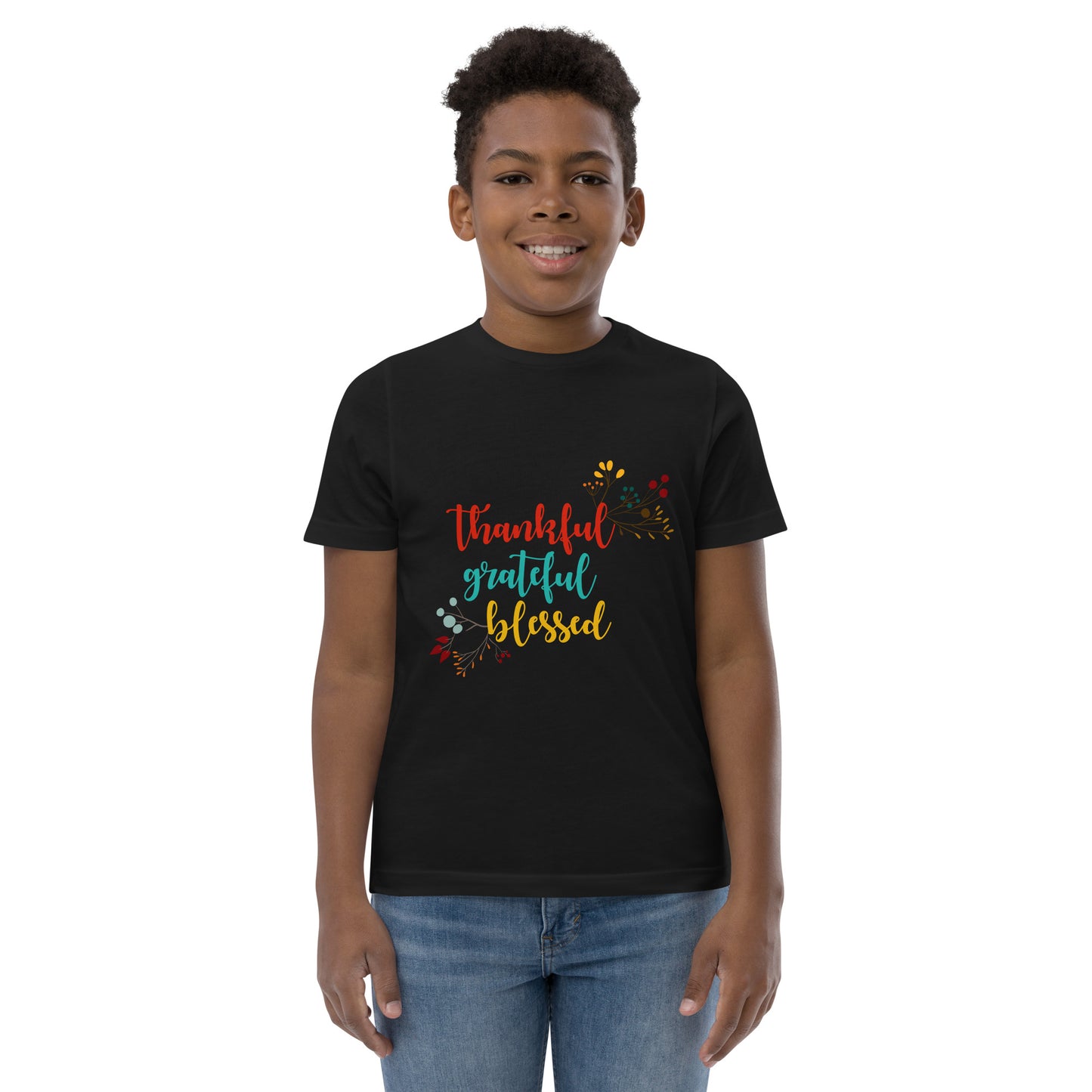 Thankful Grateful Blessed Youth jersey t-shirt