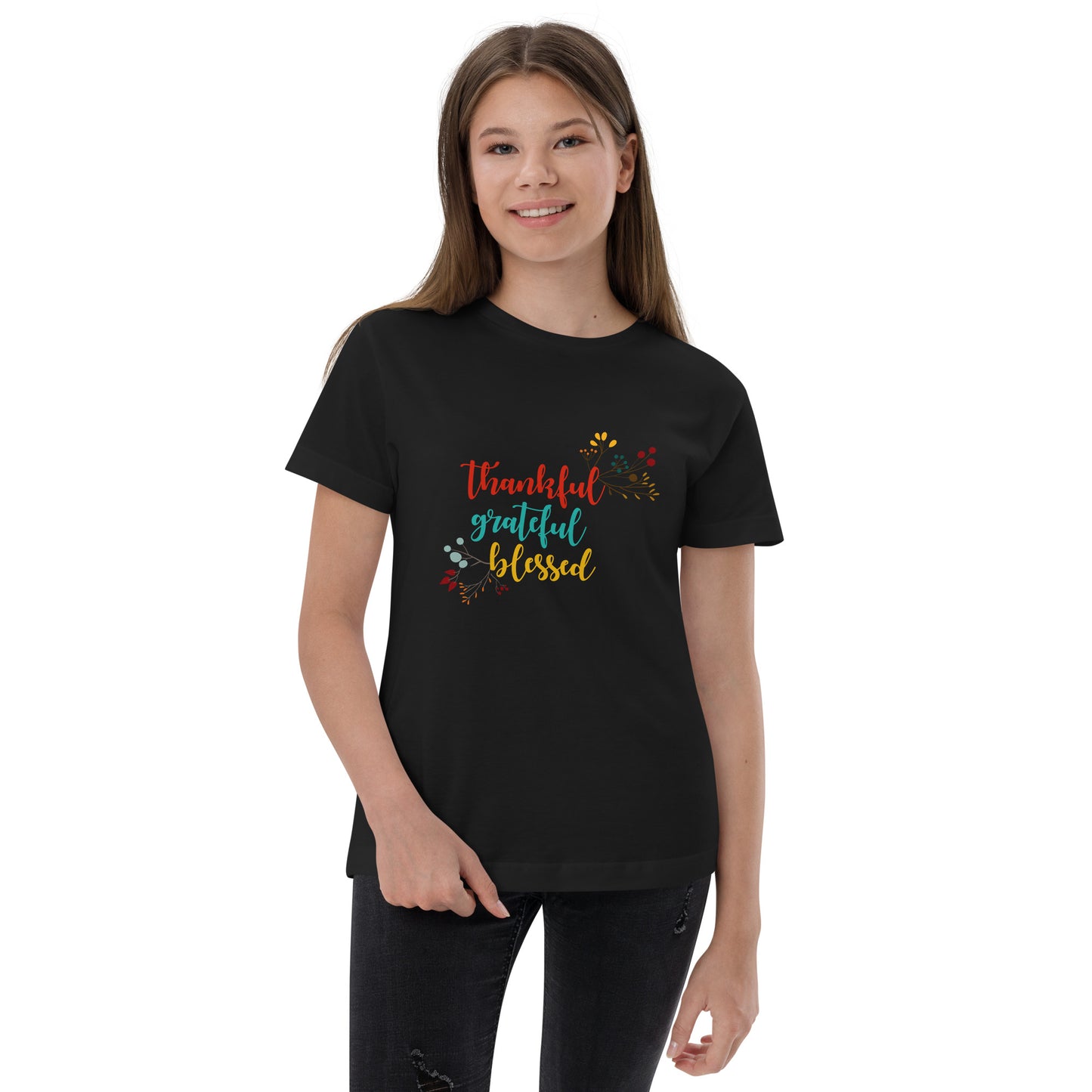 Thankful Grateful Blessed Youth jersey t-shirt