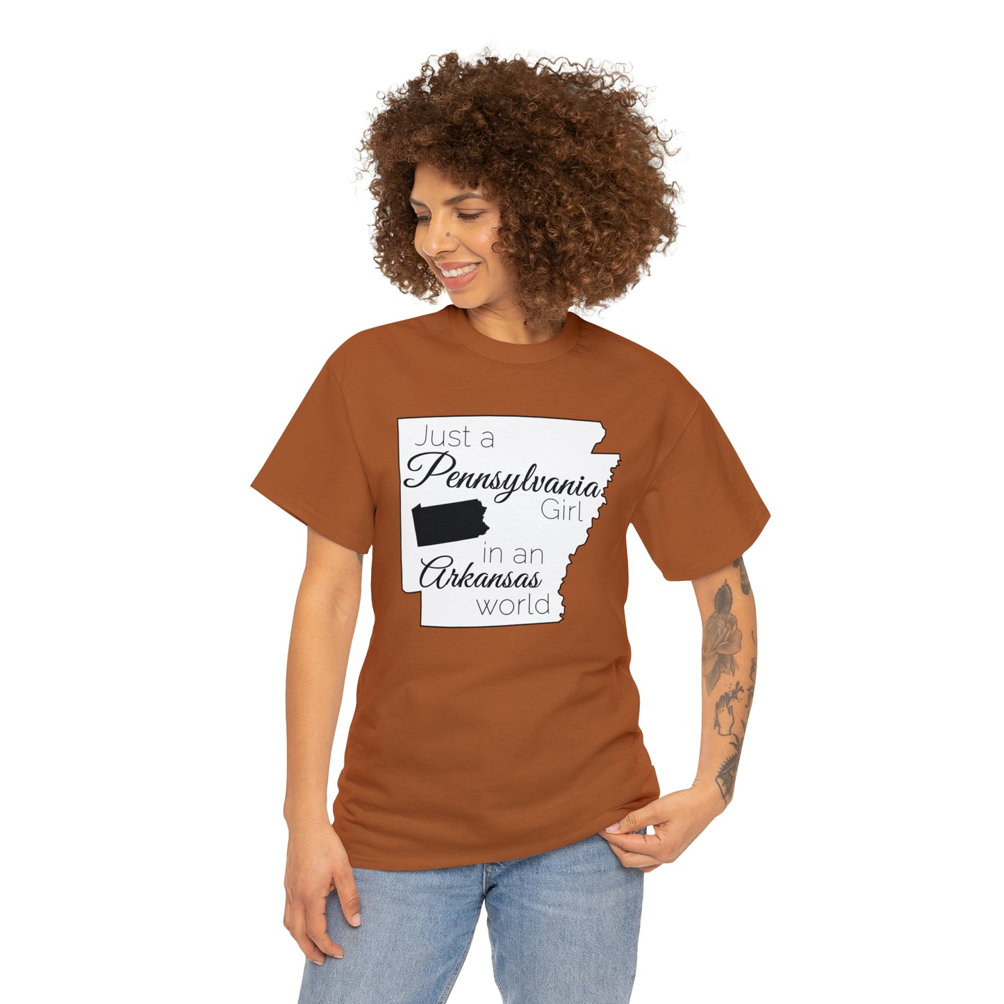 Just a Pennsylvania Girl in an Arkansas World Unisex Heavy Cotton Tee