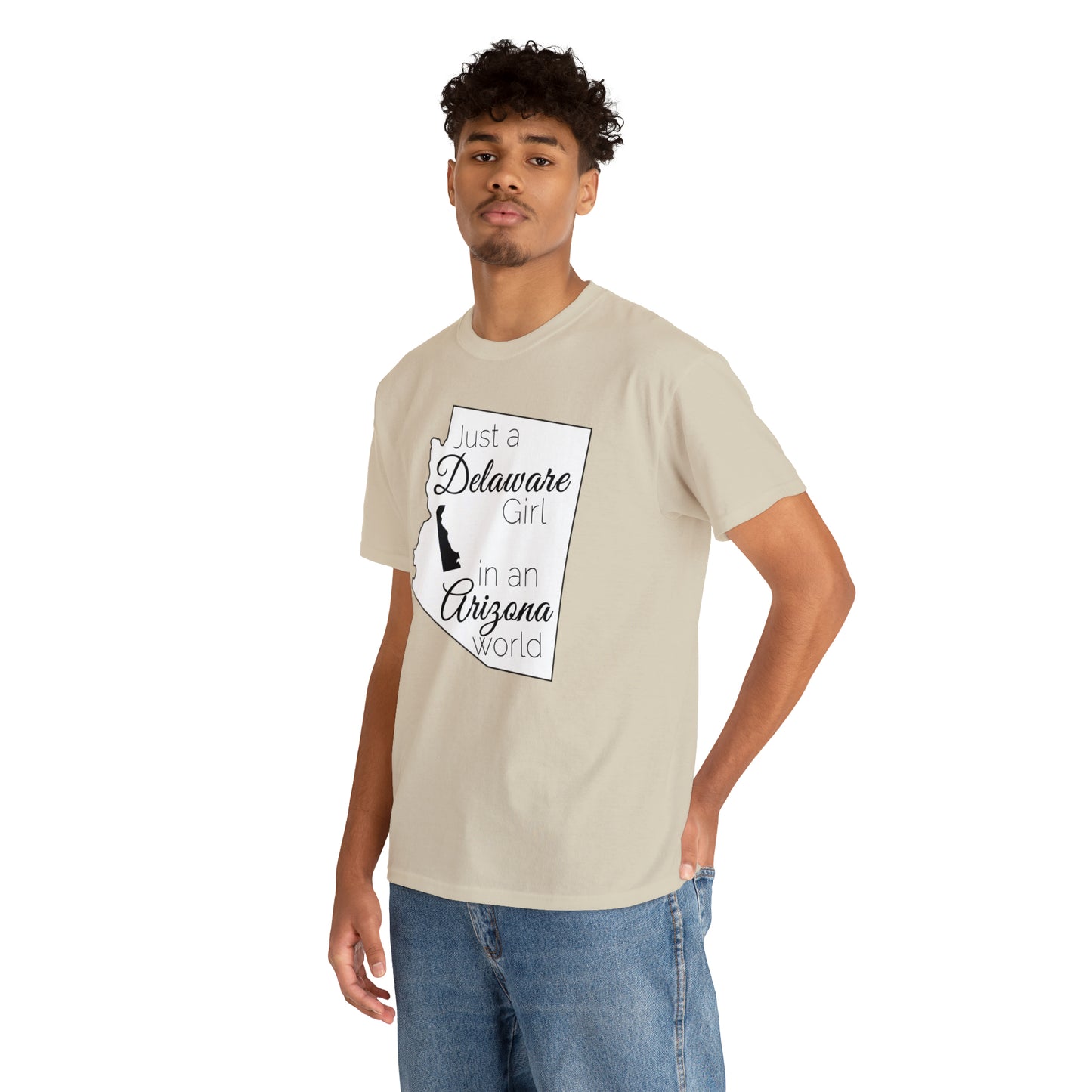 Just a Delaware Girl in an Arizona World Unisex Heavy Cotton Tee