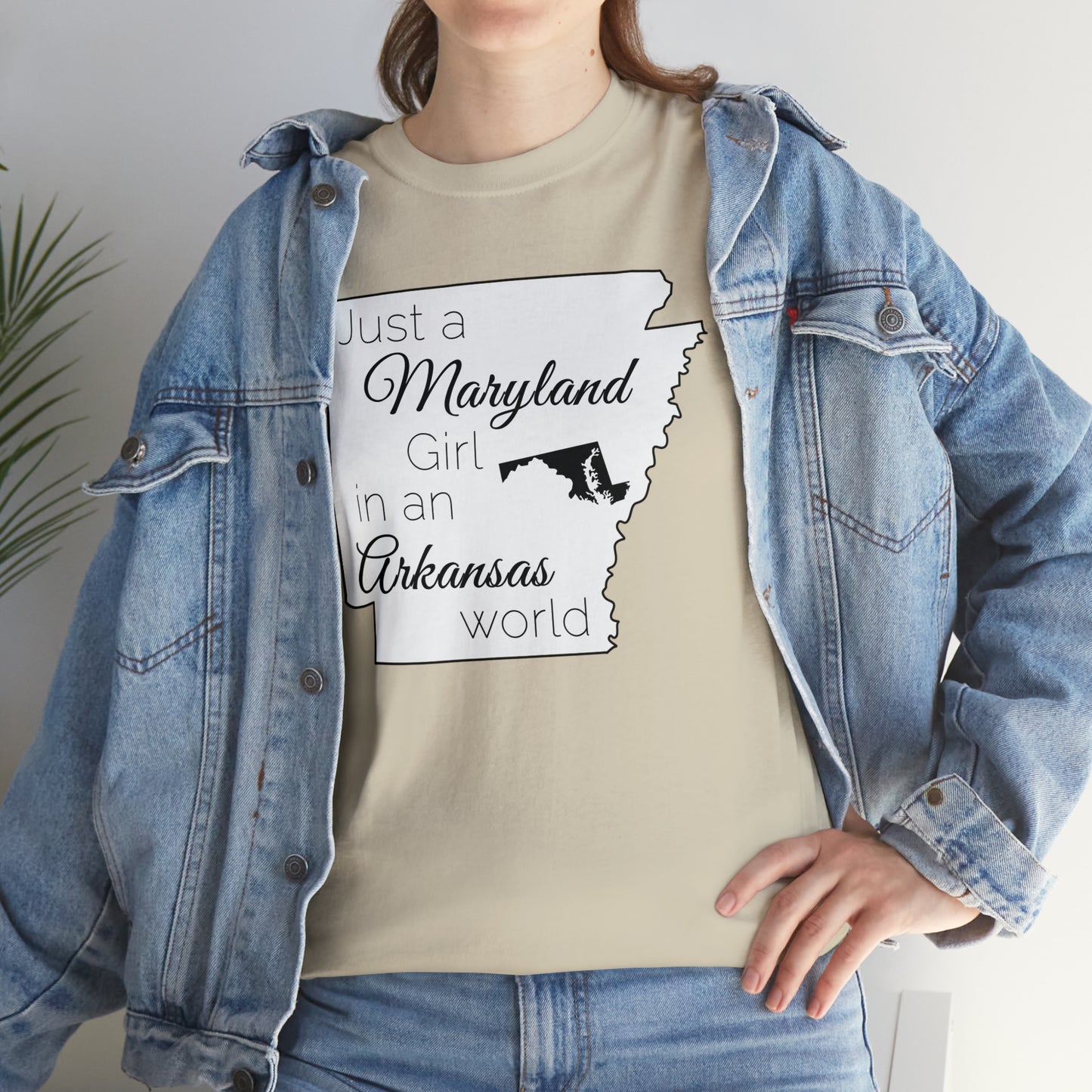 Just a Maryland Girl in an Arkansas World Unisex Heavy Cotton Tee