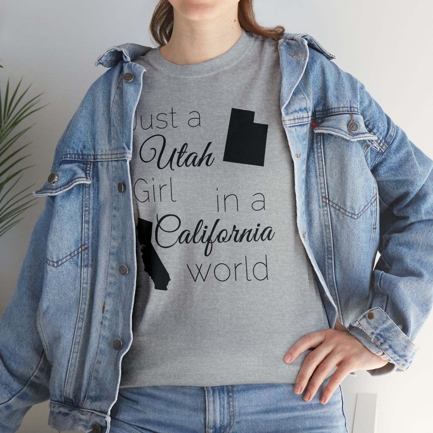 Just a Utah Girl in a California World Unisex Heavy Cotton Tee