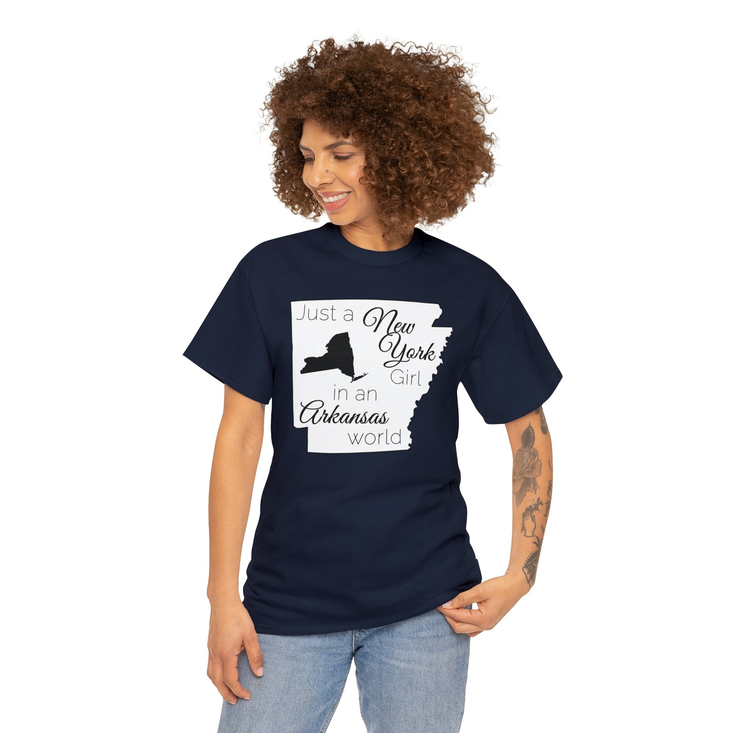 Just a New York Girl in an Arkansas World Unisex Heavy Cotton Tee