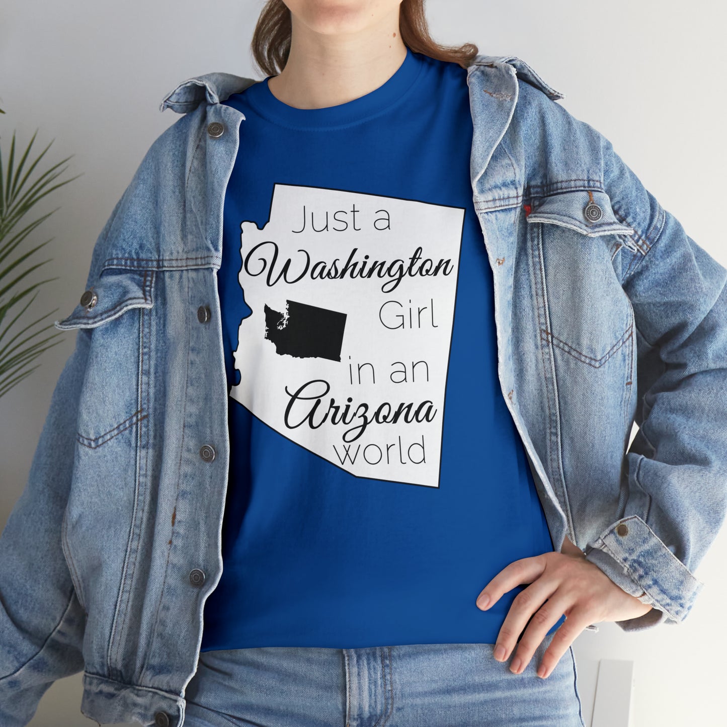 Just a Washington Girl in an Arizona World Unisex Heavy Cotton Tee