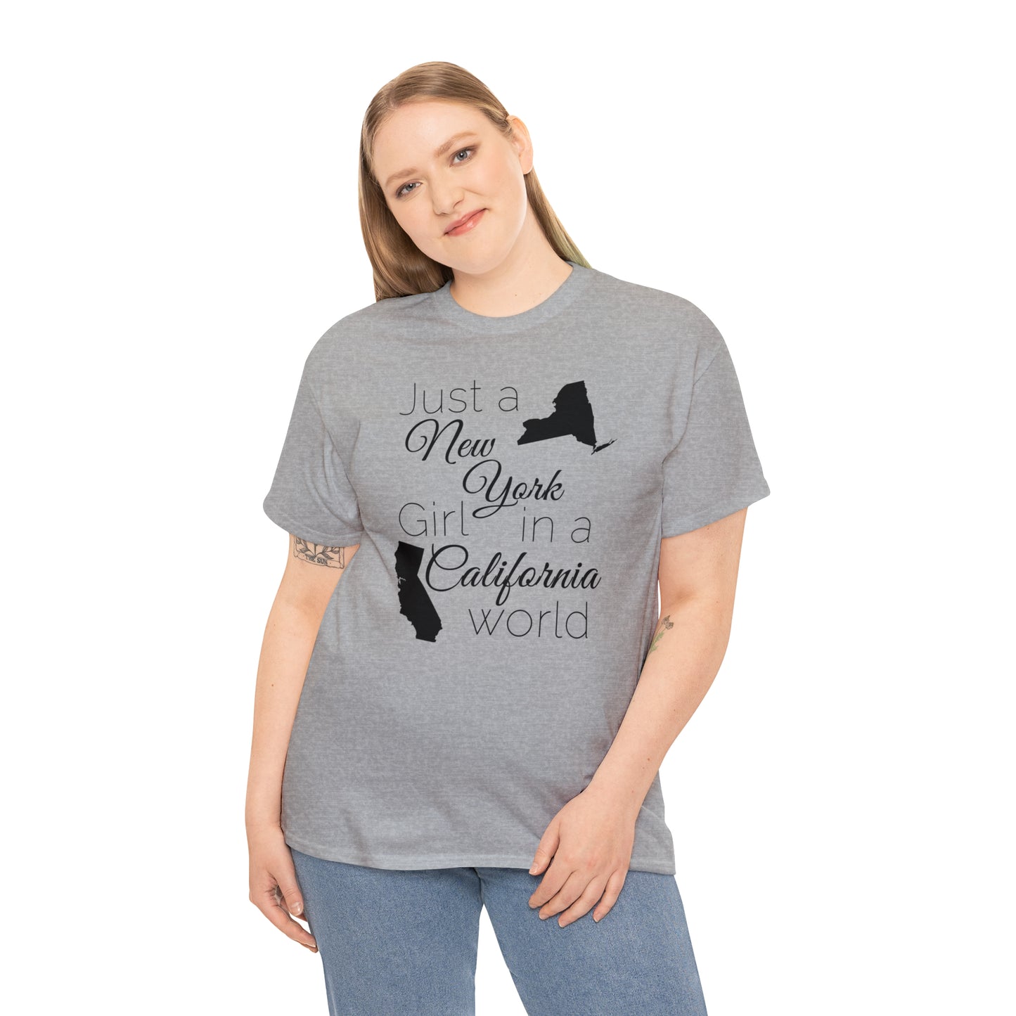 Just a New York Girl in a California World Unisex Heavy Cotton Tee